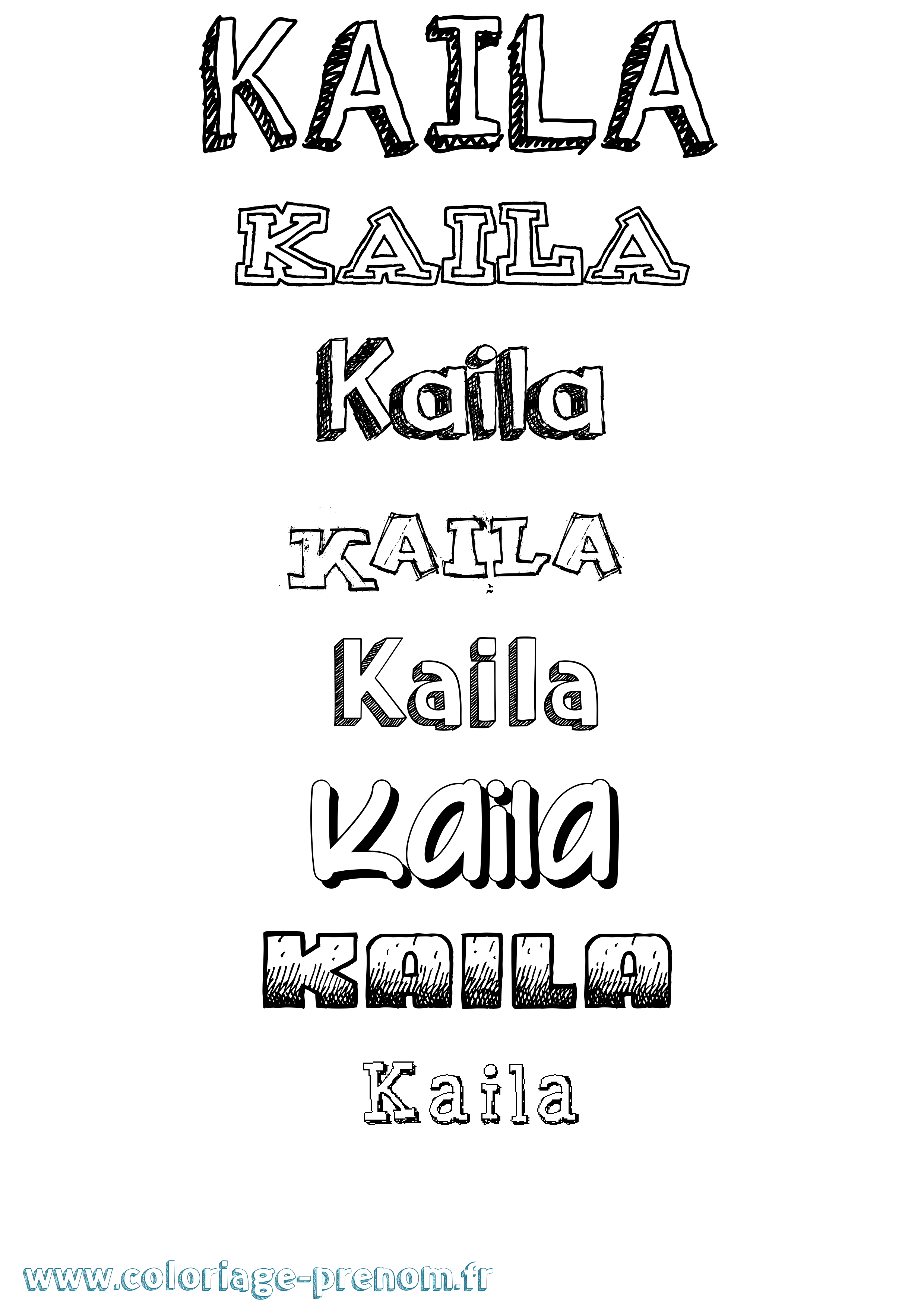 Coloriage Kaila Dessiné Coloriage prénom Kaila Dessiné