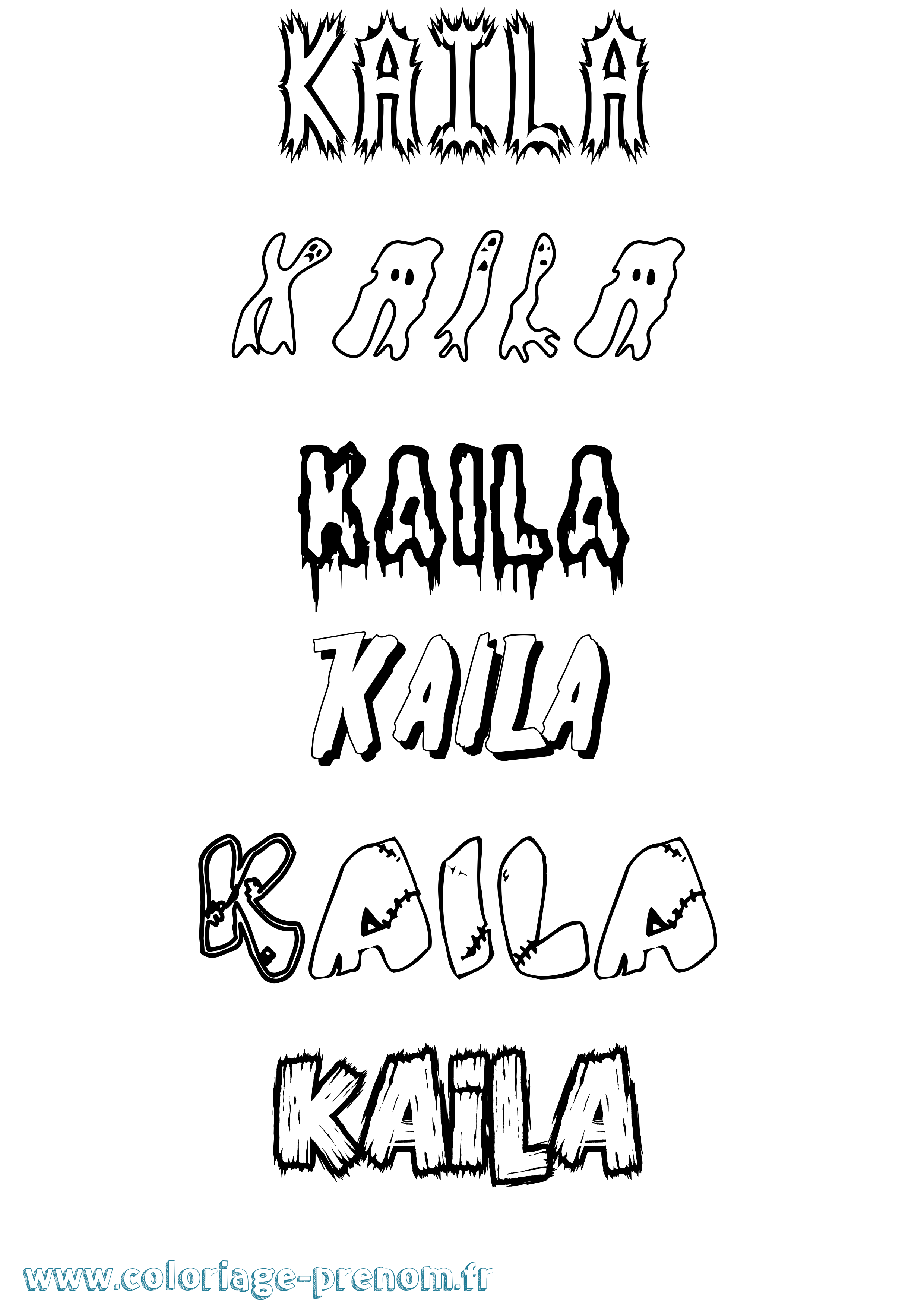 Coloriage Kaila Frisson Coloriage prénom Kaila Frisson