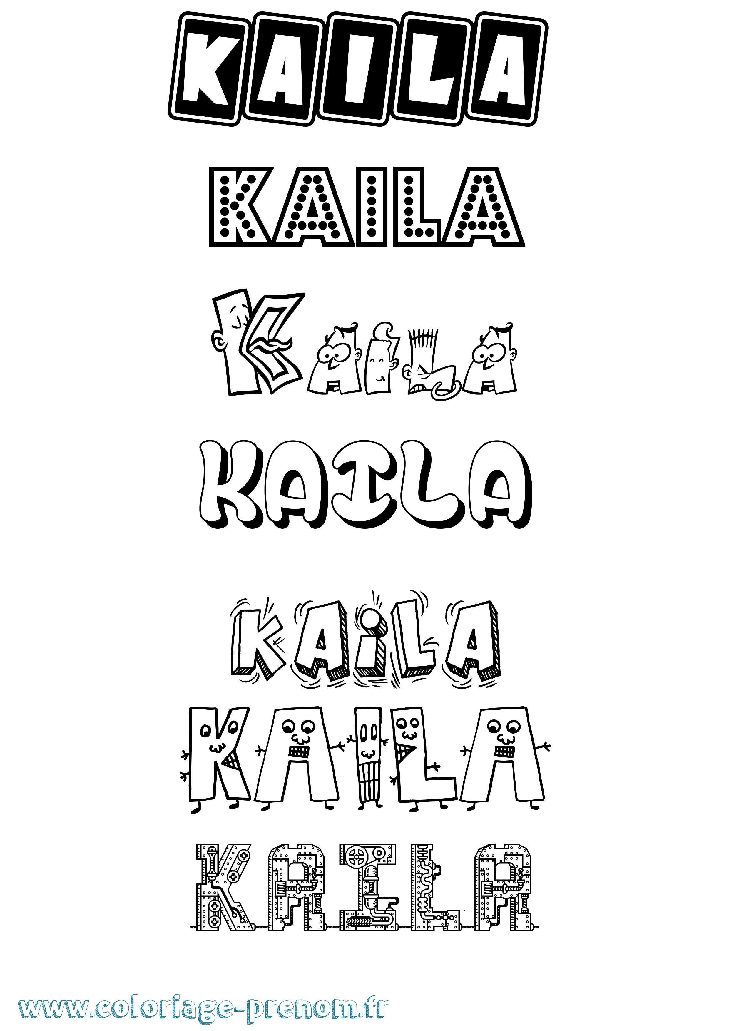 Coloriage Kaila Fun Coloriage prénom Kaila Fun