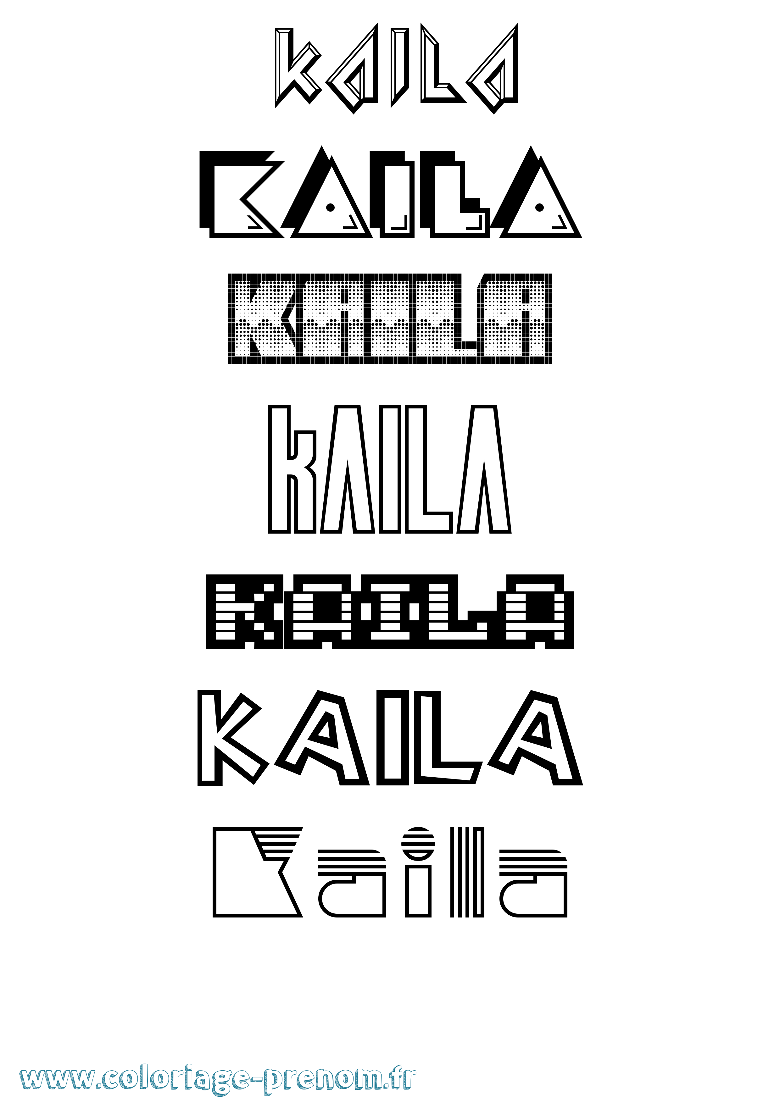 Coloriage Kaila Jeux Vidéos Coloriage prénom Kaila Jeux Vidéos