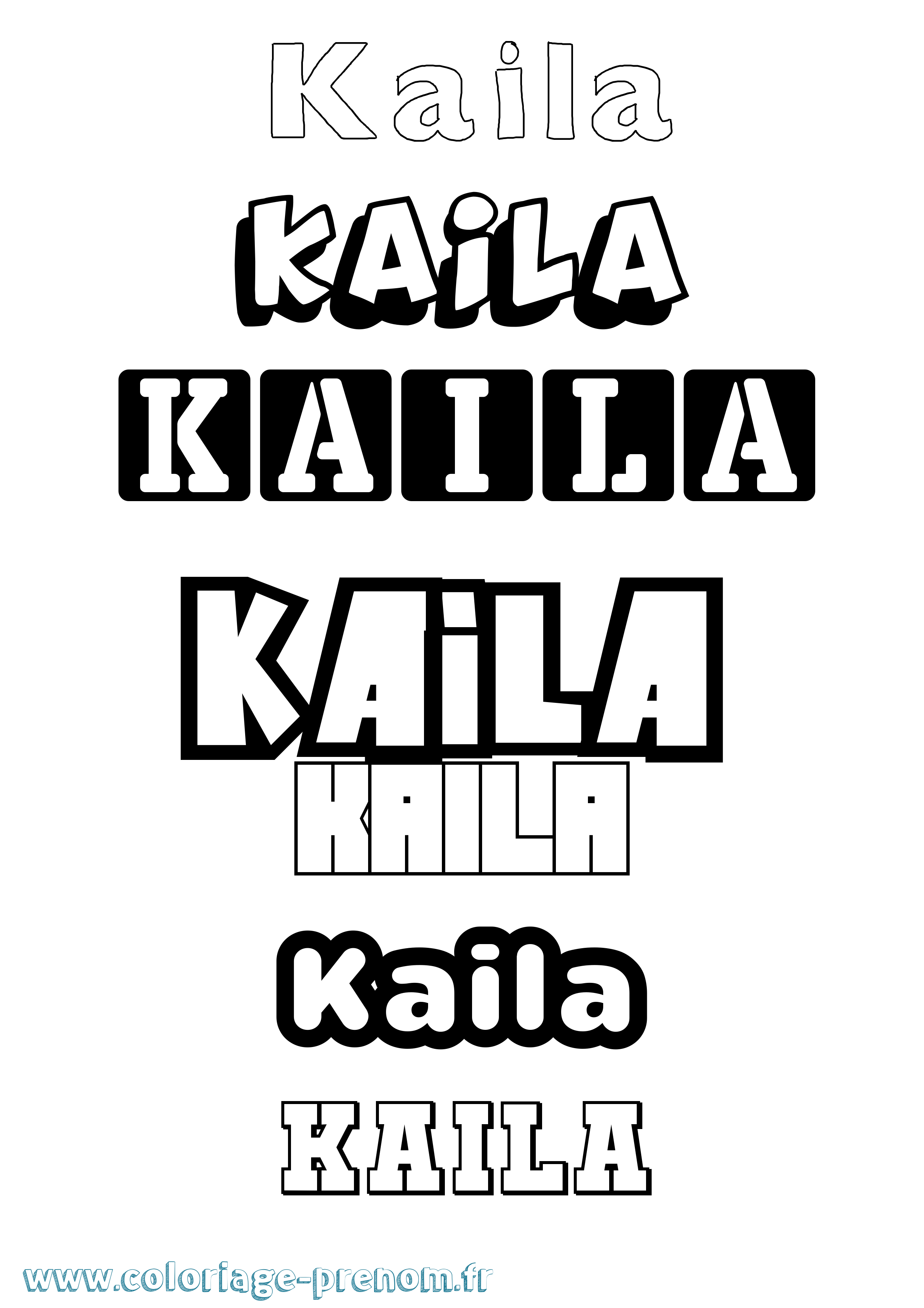 Coloriage Kaila Simple Coloriage prénom Kaila Simple