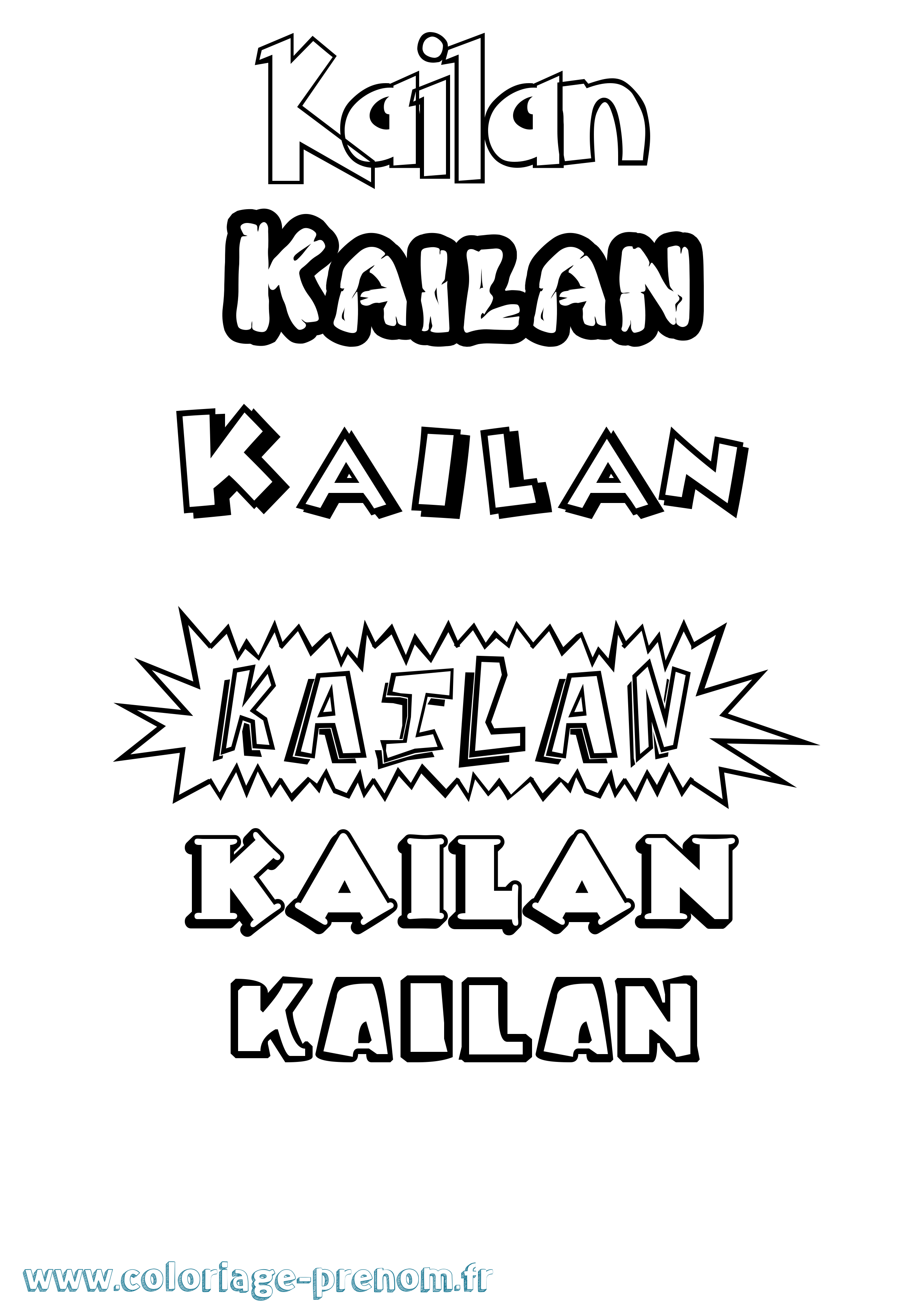 Coloriage Kailan Dessin Animé Coloriage prénom Kailan Dessin Animé