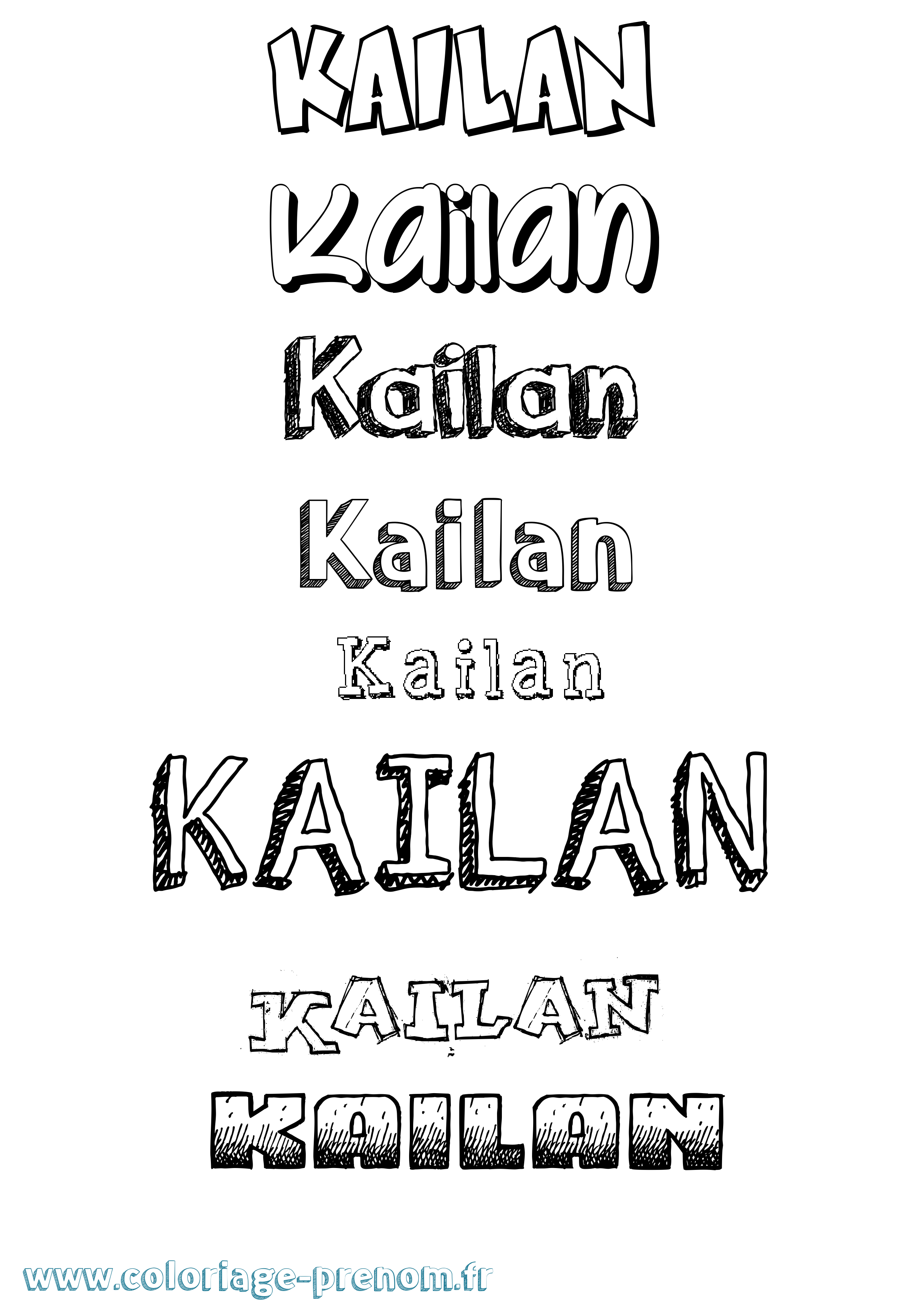 Coloriage Kailan Dessiné Coloriage prénom Kailan Dessiné
