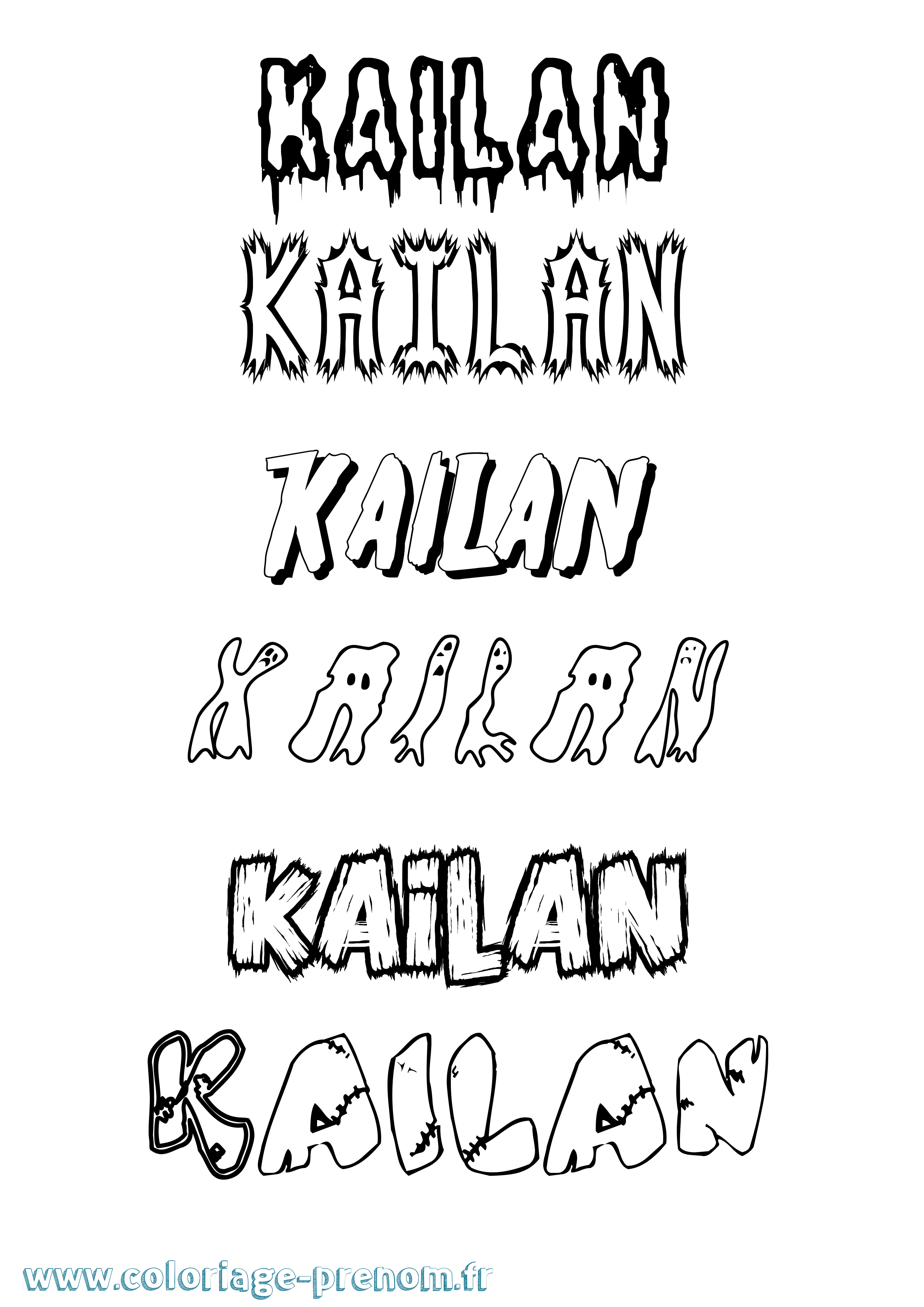 Coloriage Kailan Frisson Coloriage prénom Kailan Frisson
