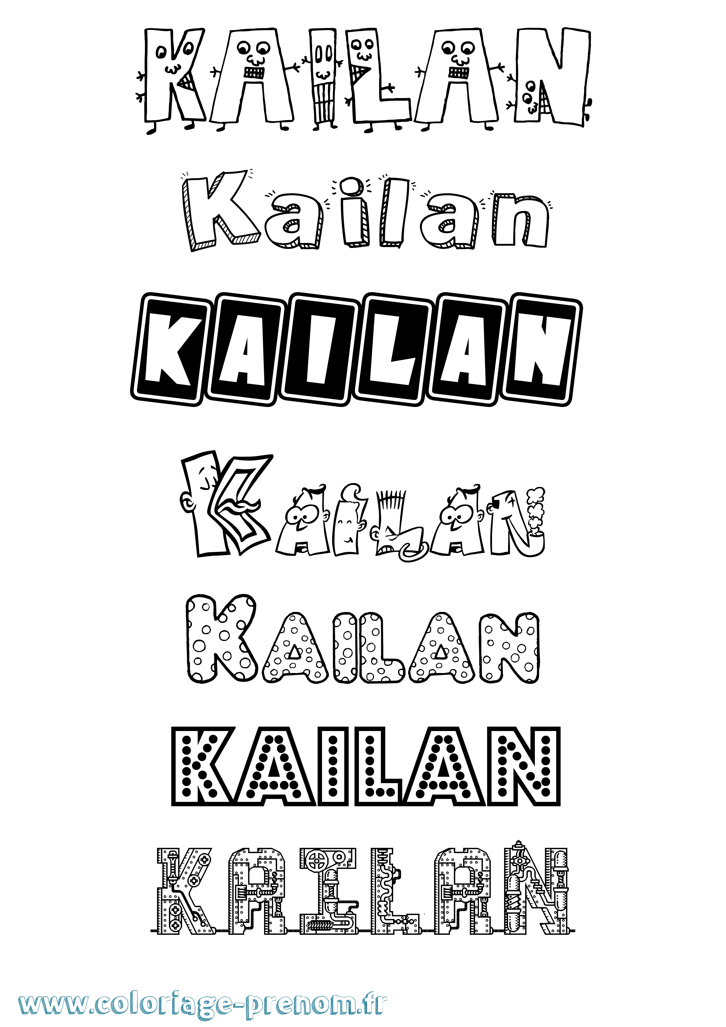 Coloriage Kailan Fun Coloriage prénom Kailan Fun