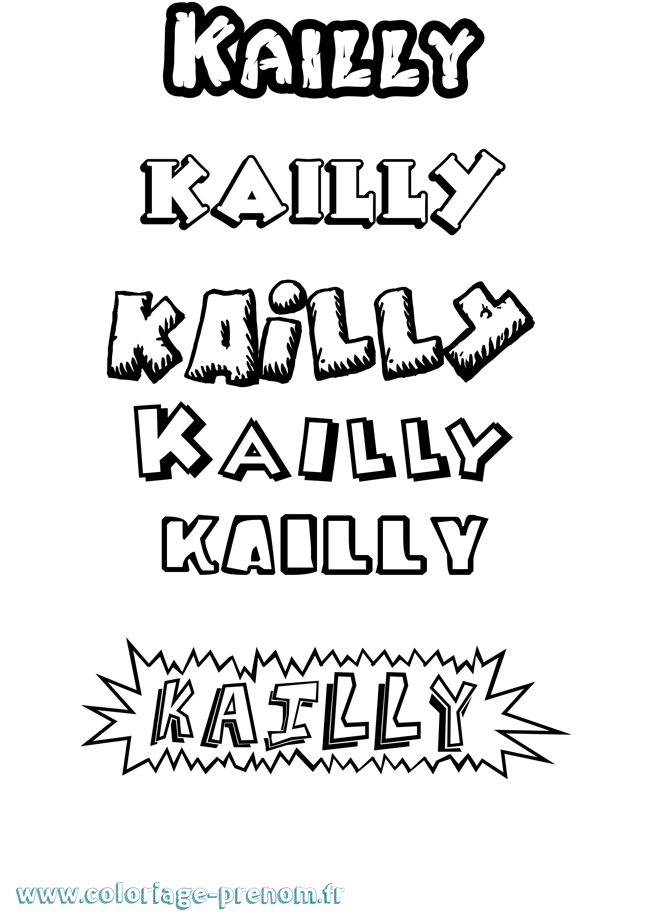 Coloriage Kailly Dessin Animé Coloriage prénom Kailly Dessin Animé