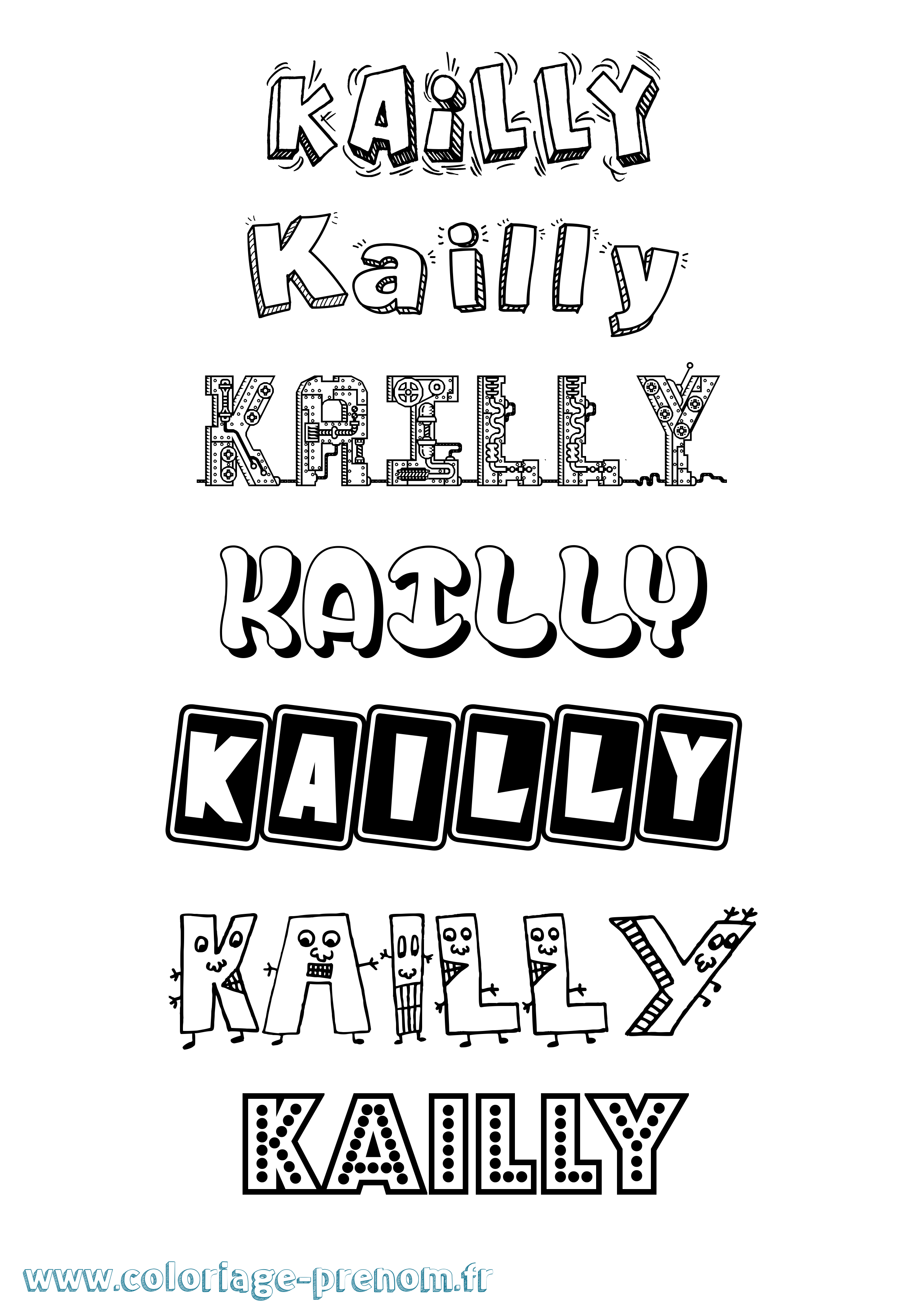 Coloriage Kailly Fun Coloriage prénom Kailly Fun