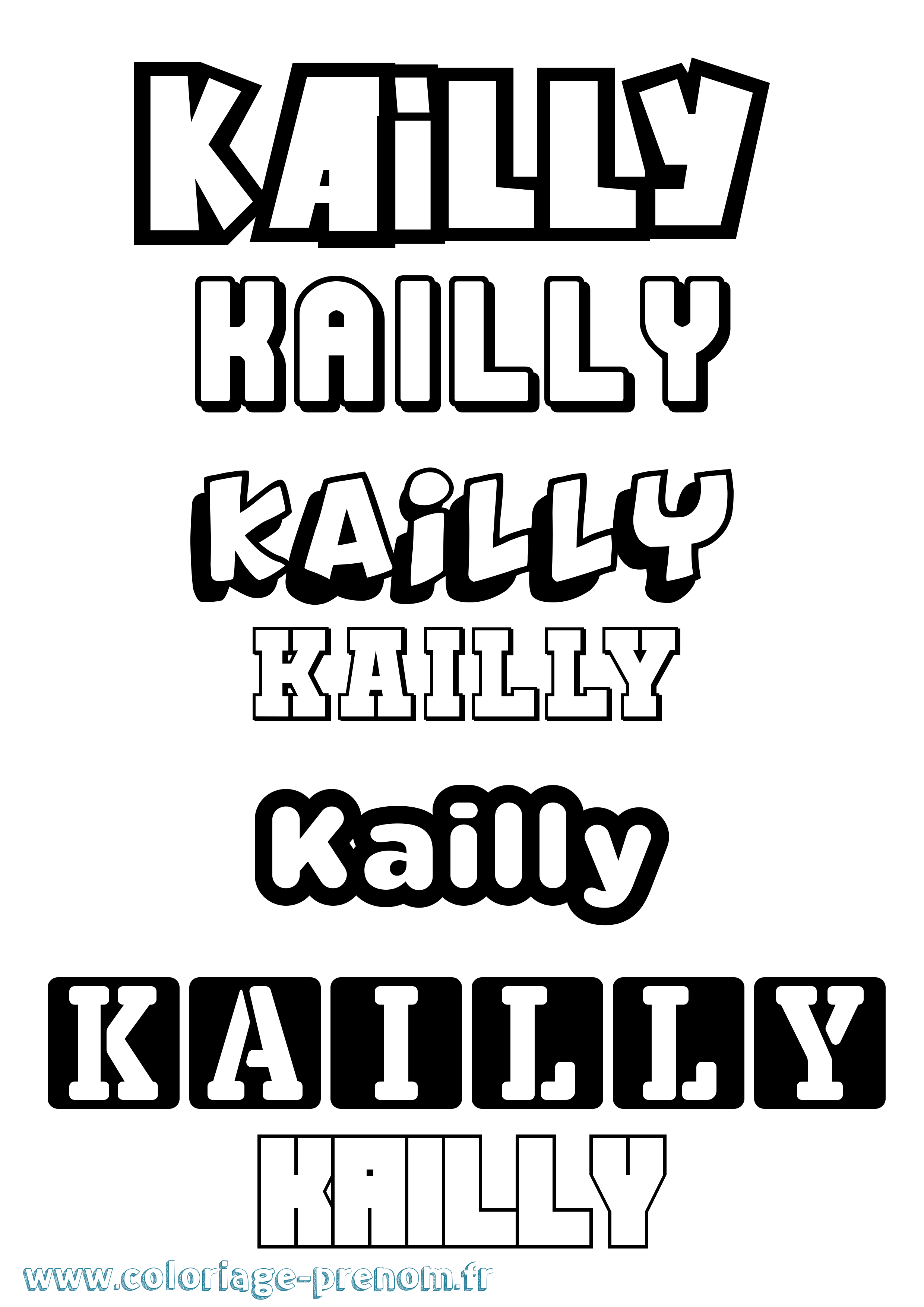 Coloriage Kailly Simple Coloriage prénom Kailly Simple