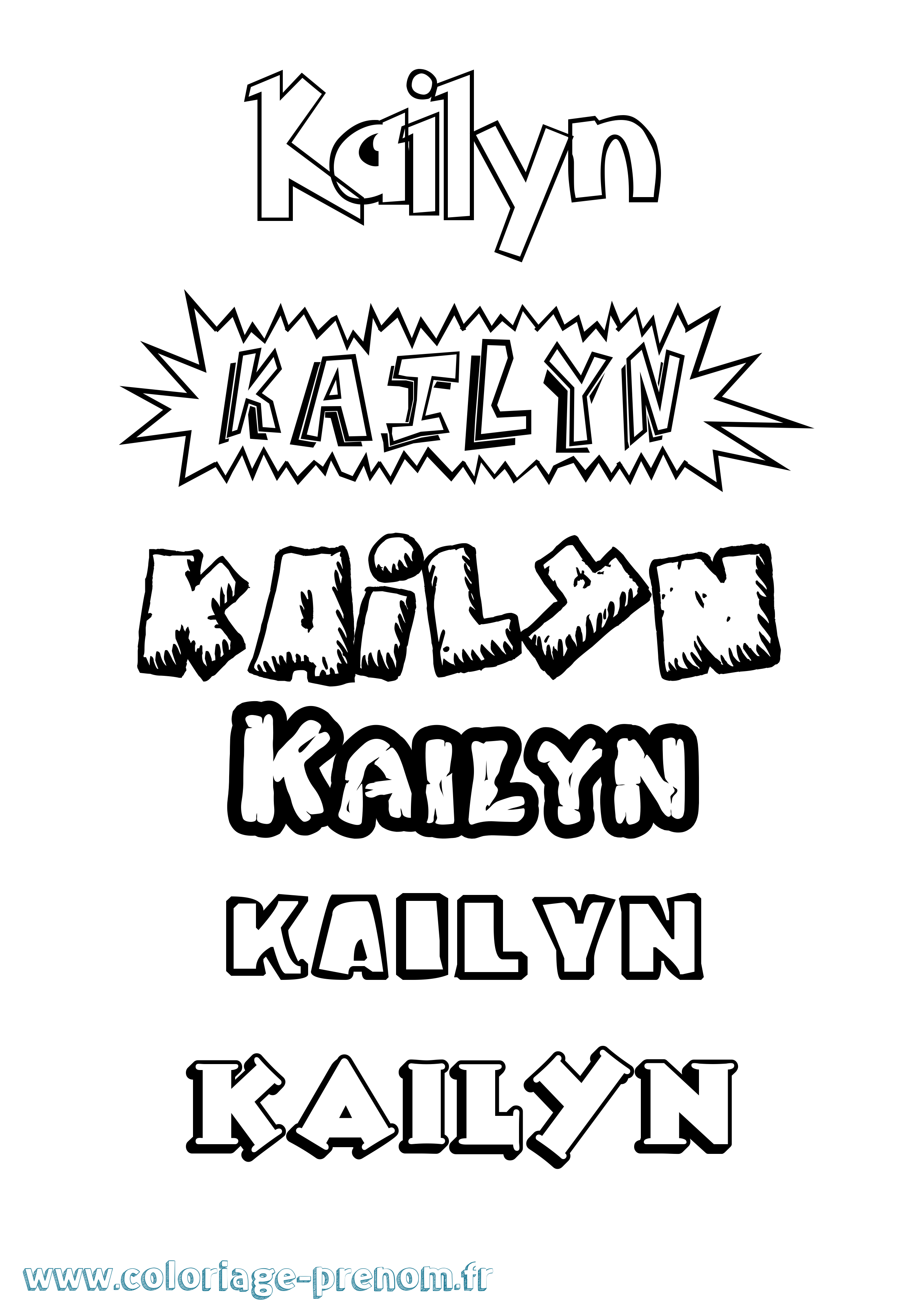 Coloriage Kailyn Dessin Animé Coloriage prénom Kailyn Dessin Animé