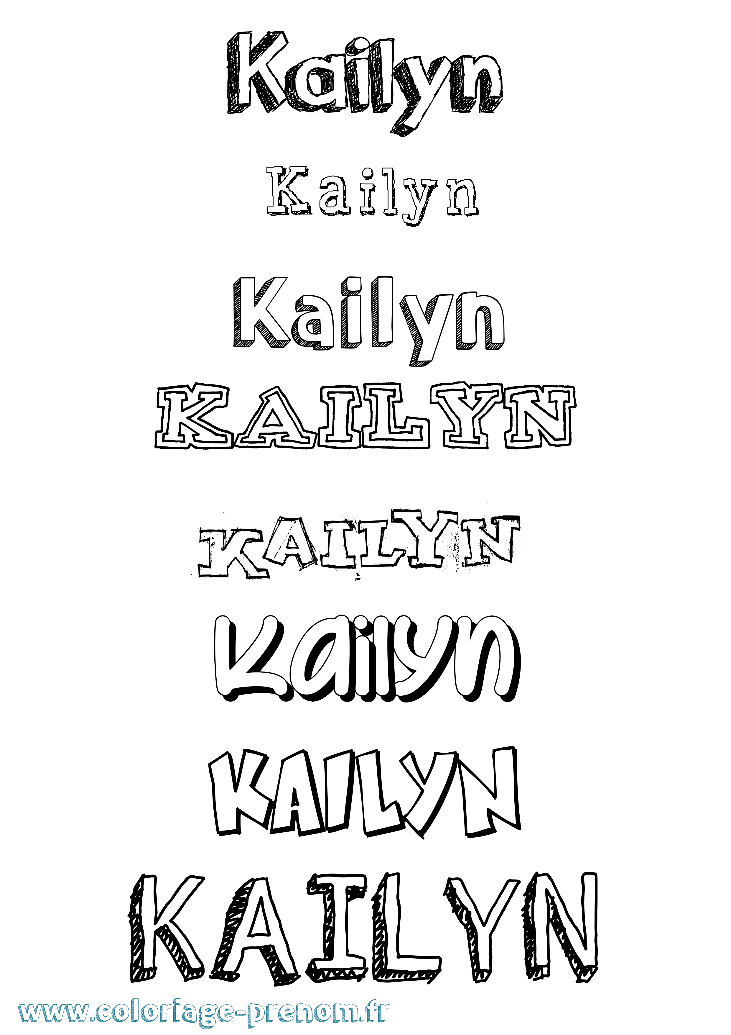 Coloriage Kailyn Dessiné Coloriage prénom Kailyn Dessiné