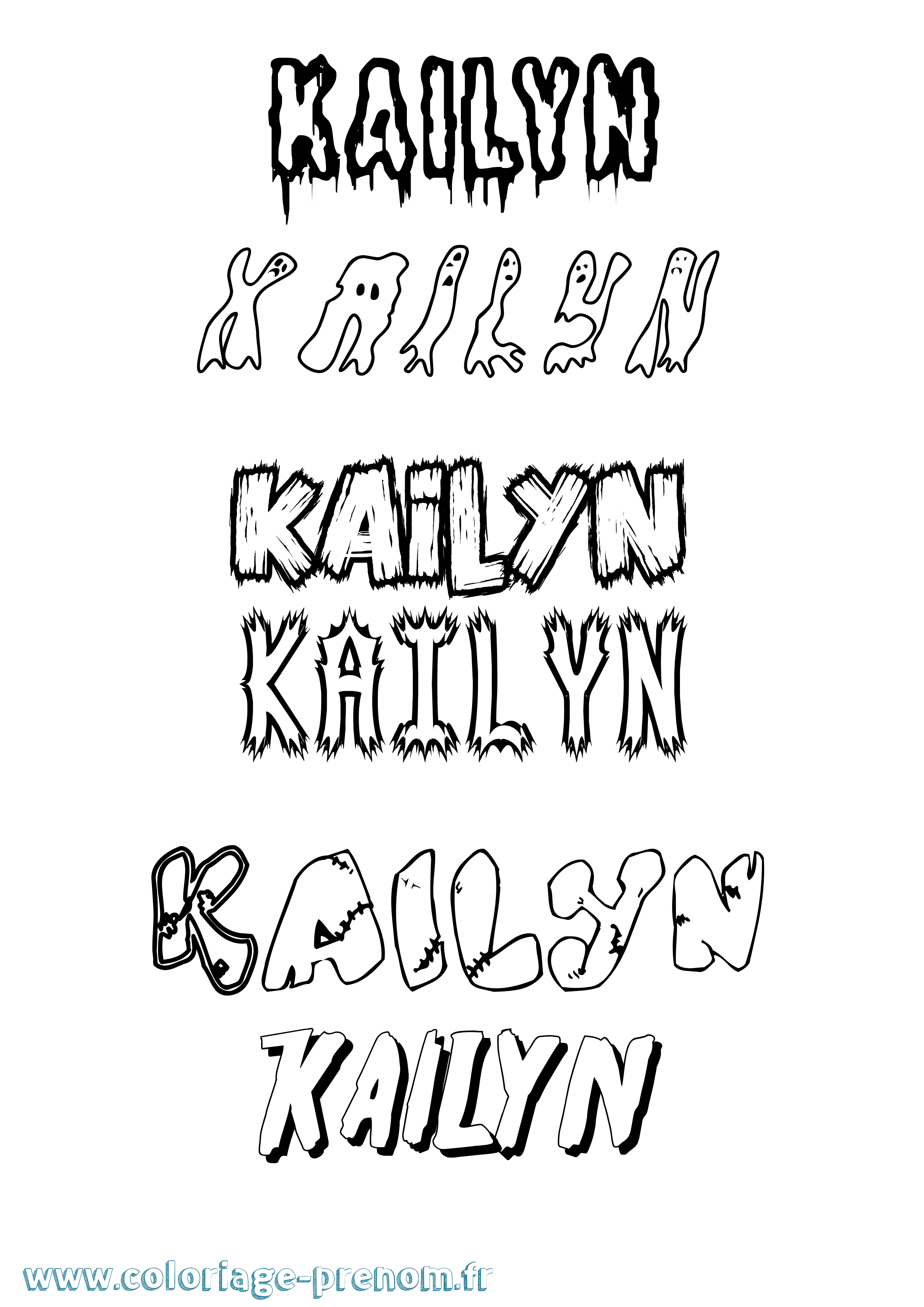 Coloriage Kailyn Frisson Coloriage prénom Kailyn Frisson