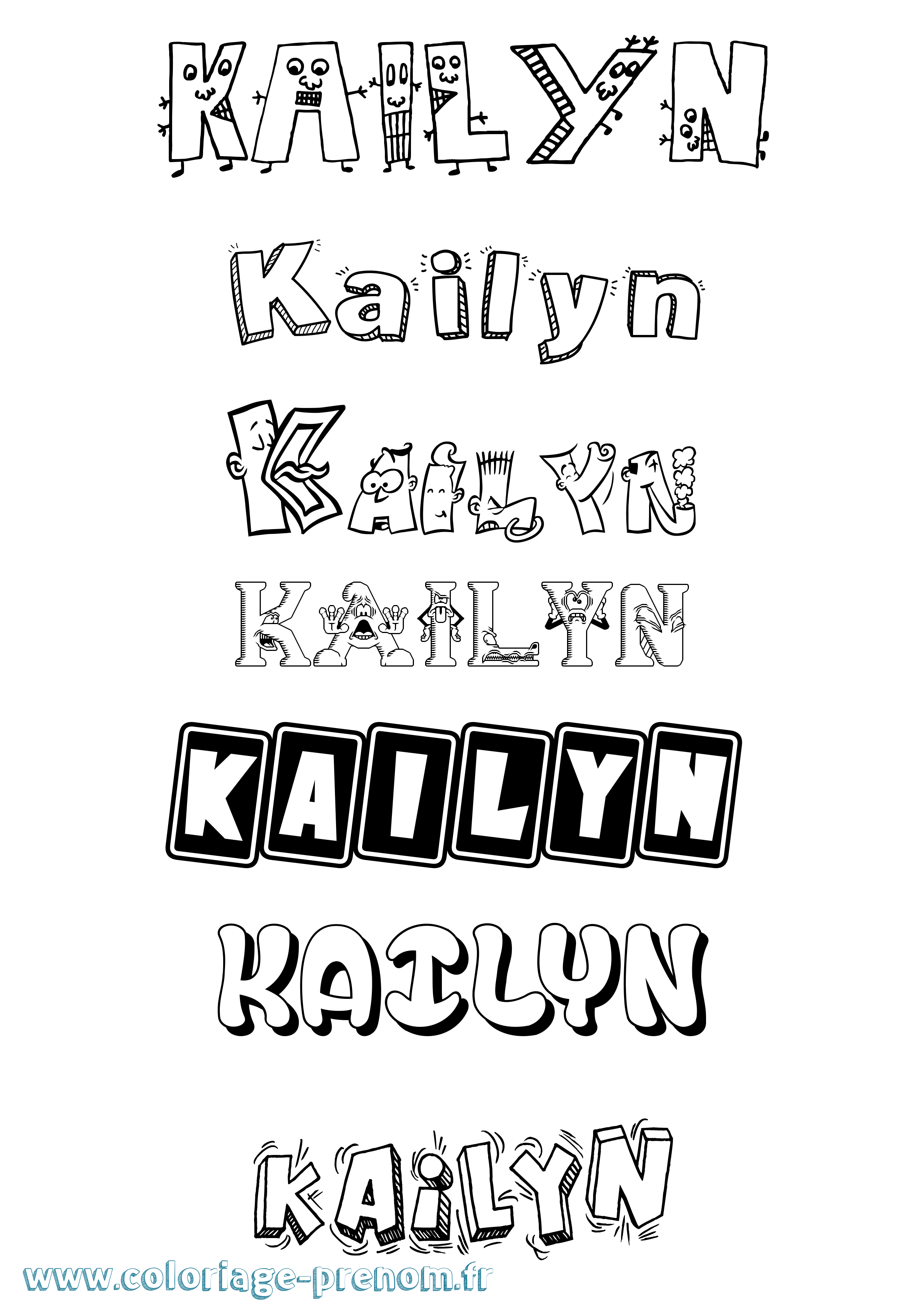 Coloriage Kailyn Fun Coloriage prénom Kailyn Fun