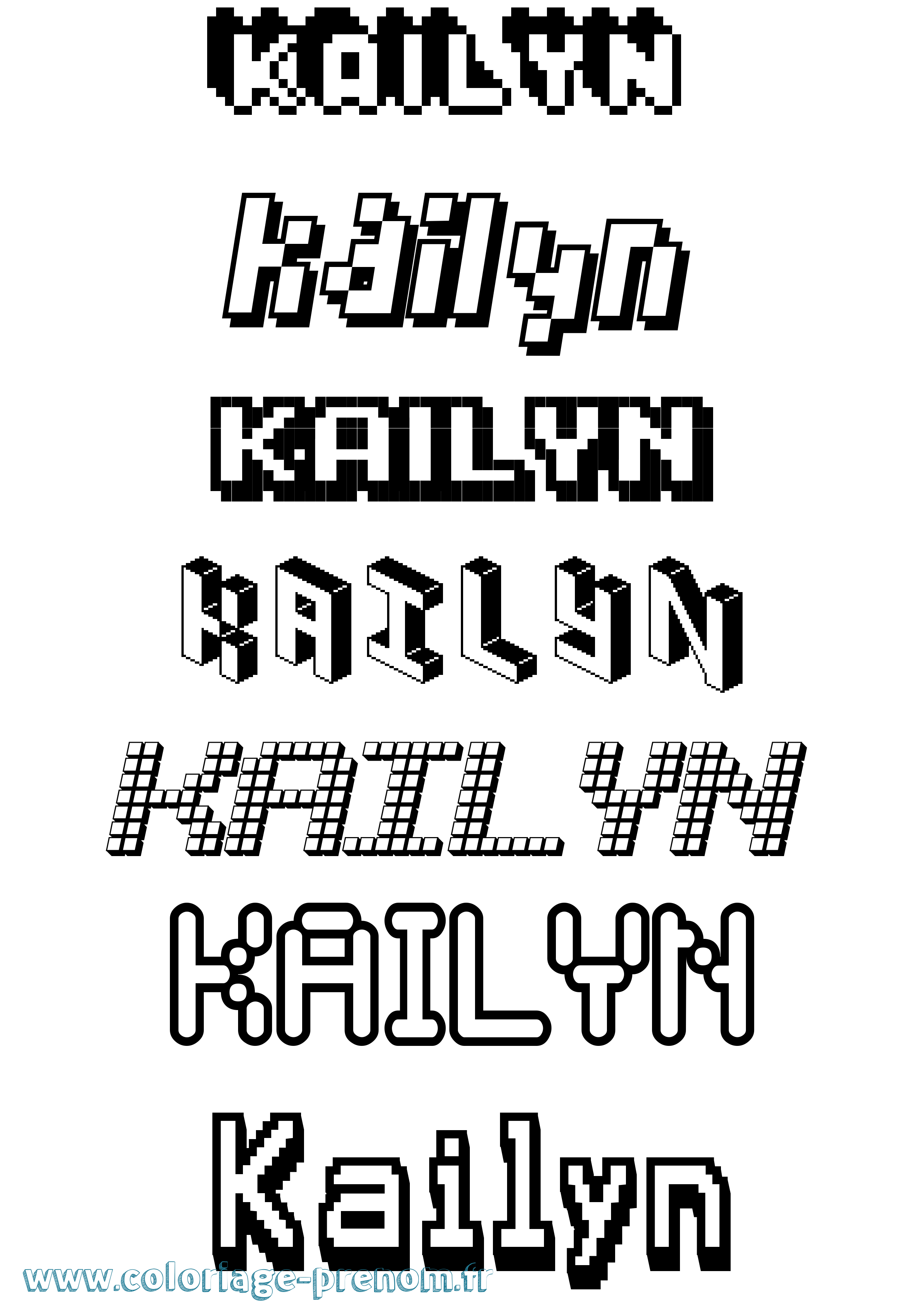 Coloriage Kailyn Pixel Coloriage prénom Kailyn Pixel