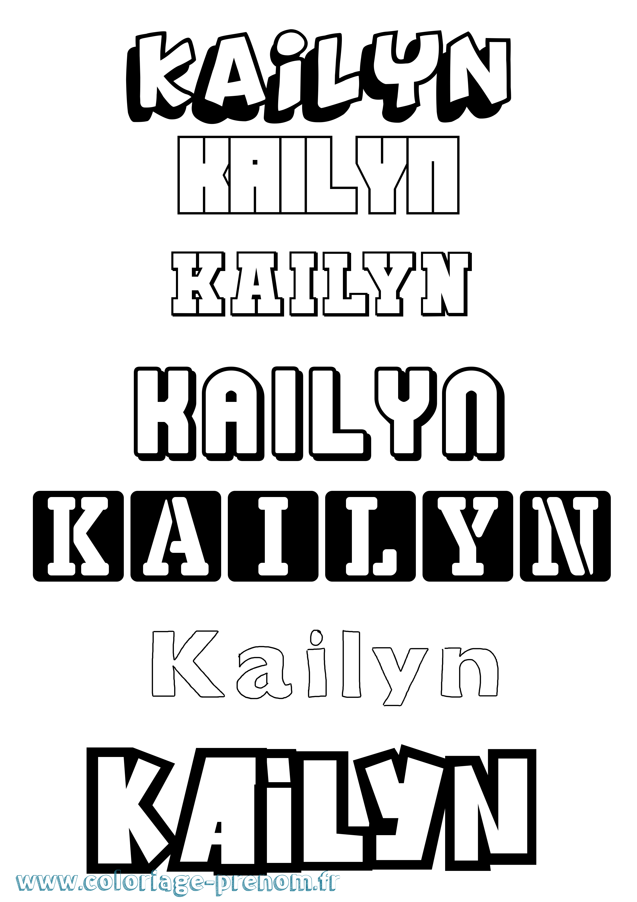 Coloriage Kailyn Simple Coloriage prénom Kailyn Simple