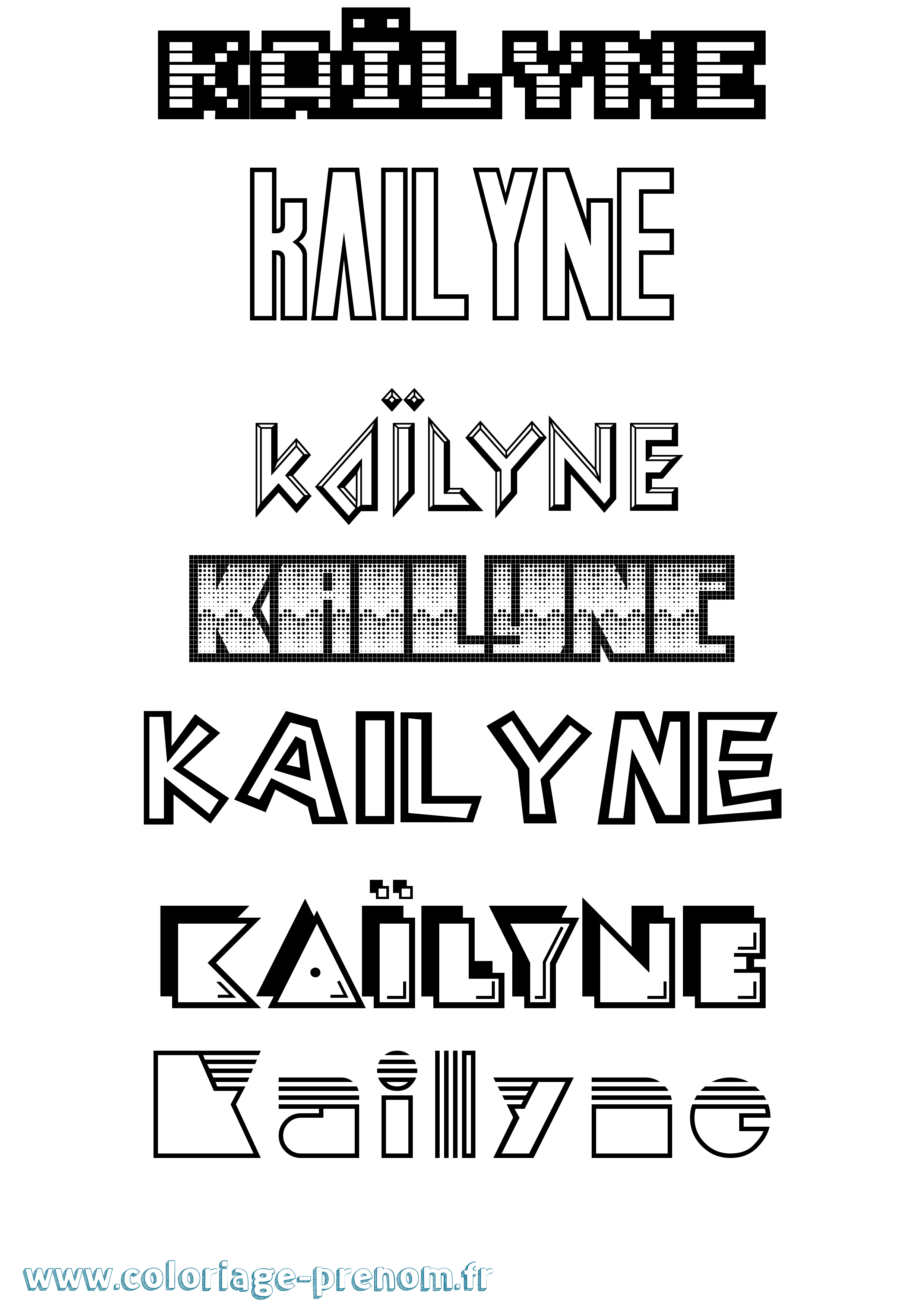 Coloriage Kaïlyne Jeux Vidéos Coloriage prénom Kaïlyne Jeux Vidéos