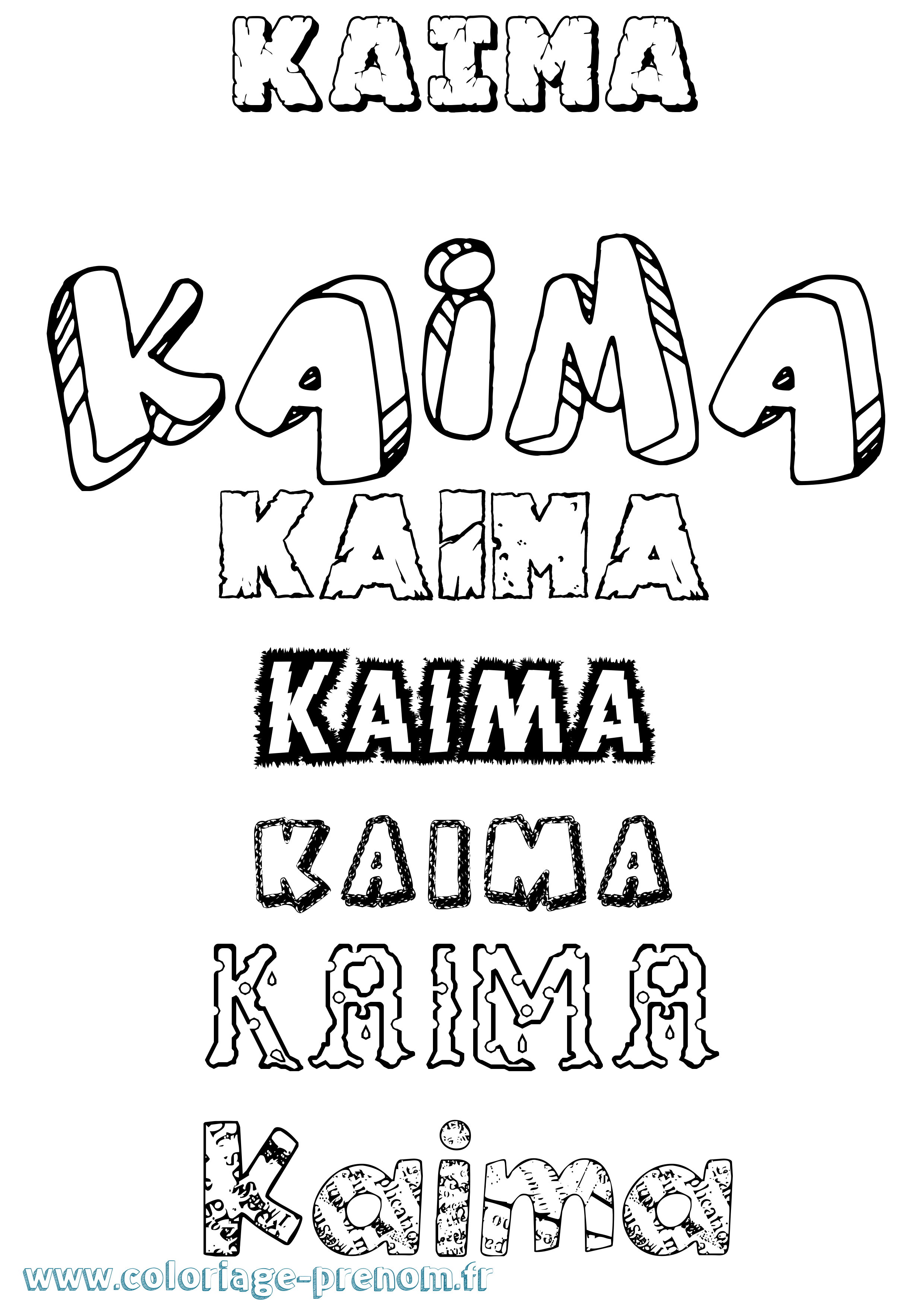 Coloriage Kaima Destructuré Coloriage prénom Kaima Destructuré