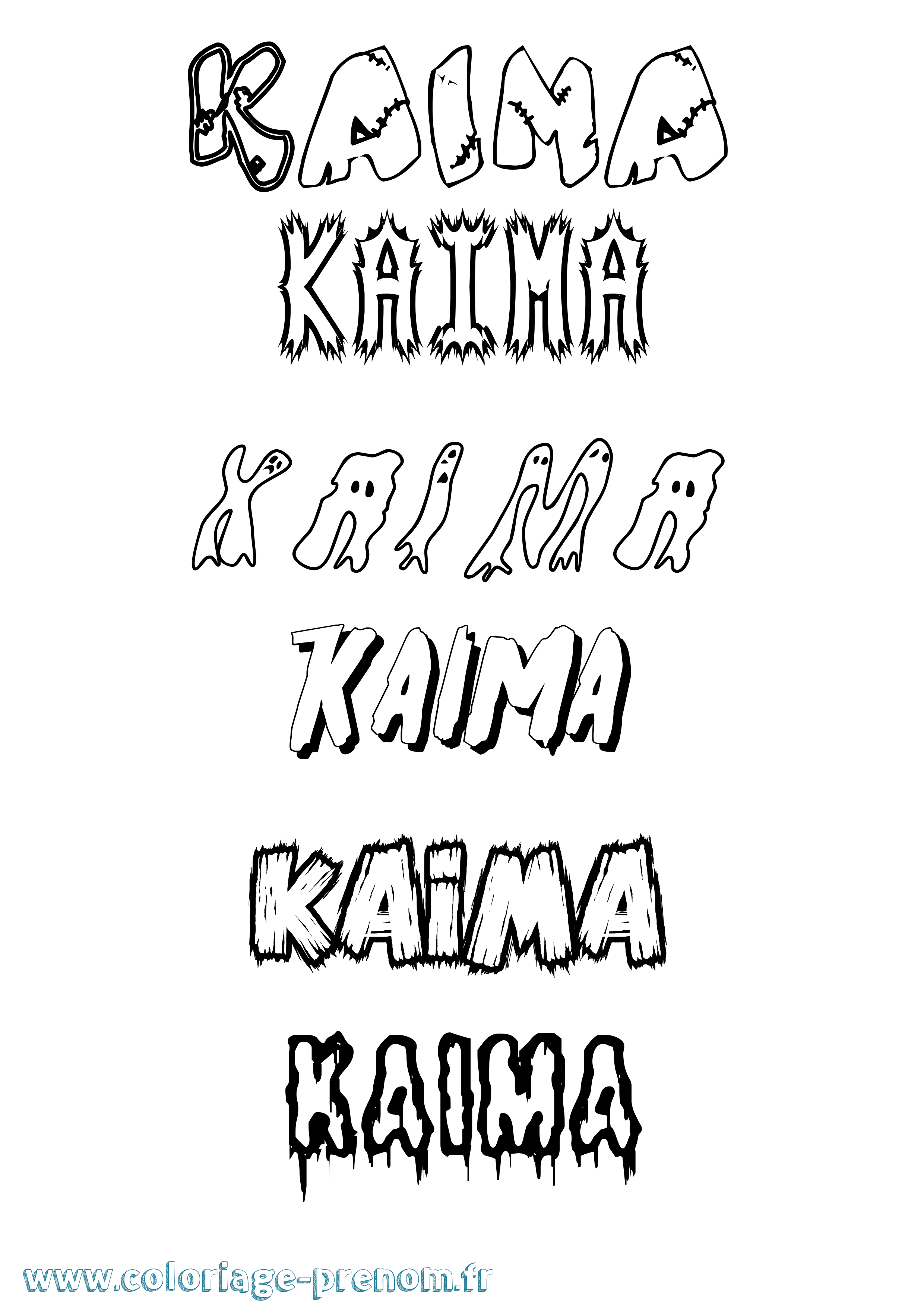 Coloriage Kaima Frisson Coloriage prénom Kaima Frisson