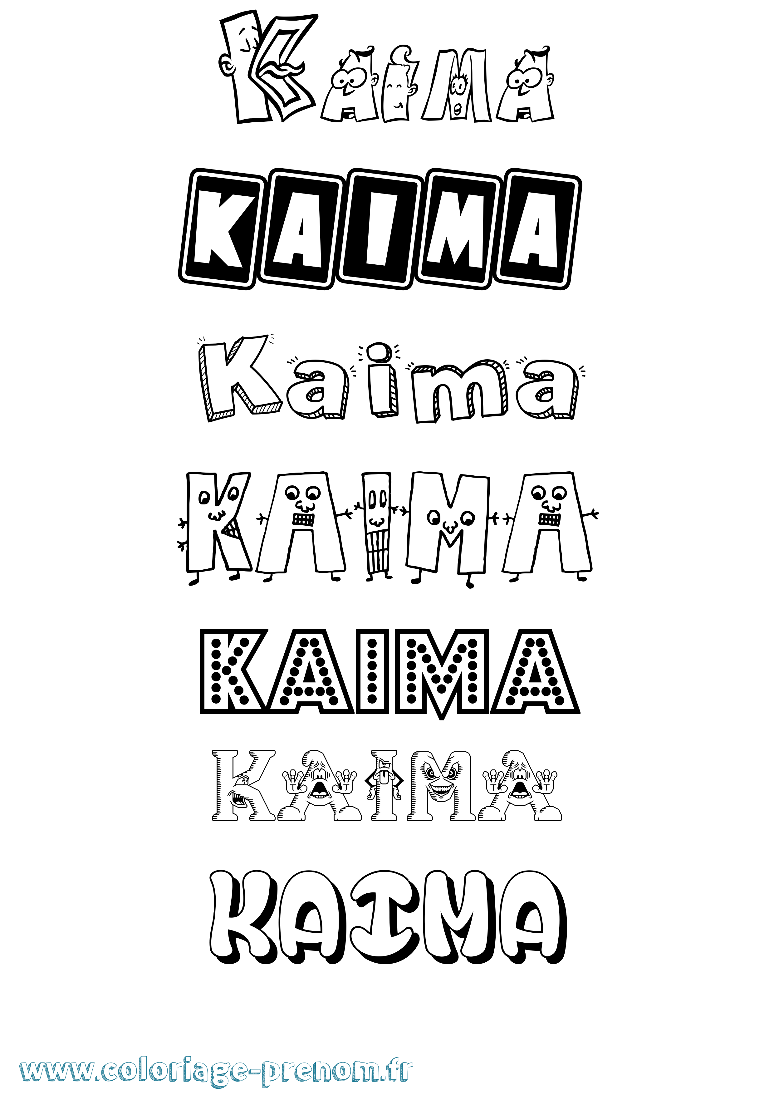 Coloriage Kaima Fun Coloriage prénom Kaima Fun