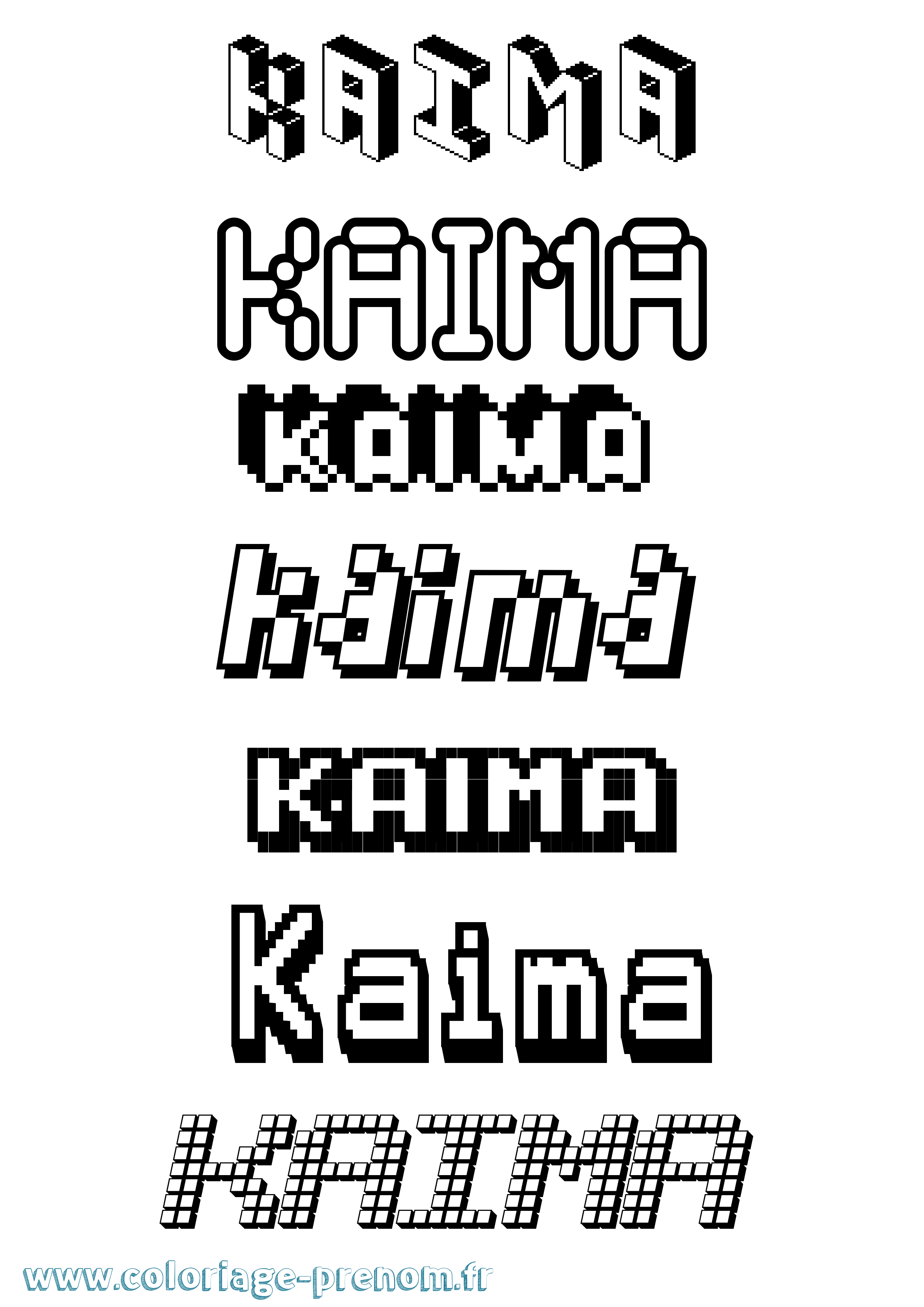 Coloriage Kaima Pixel Coloriage prénom Kaima Pixel