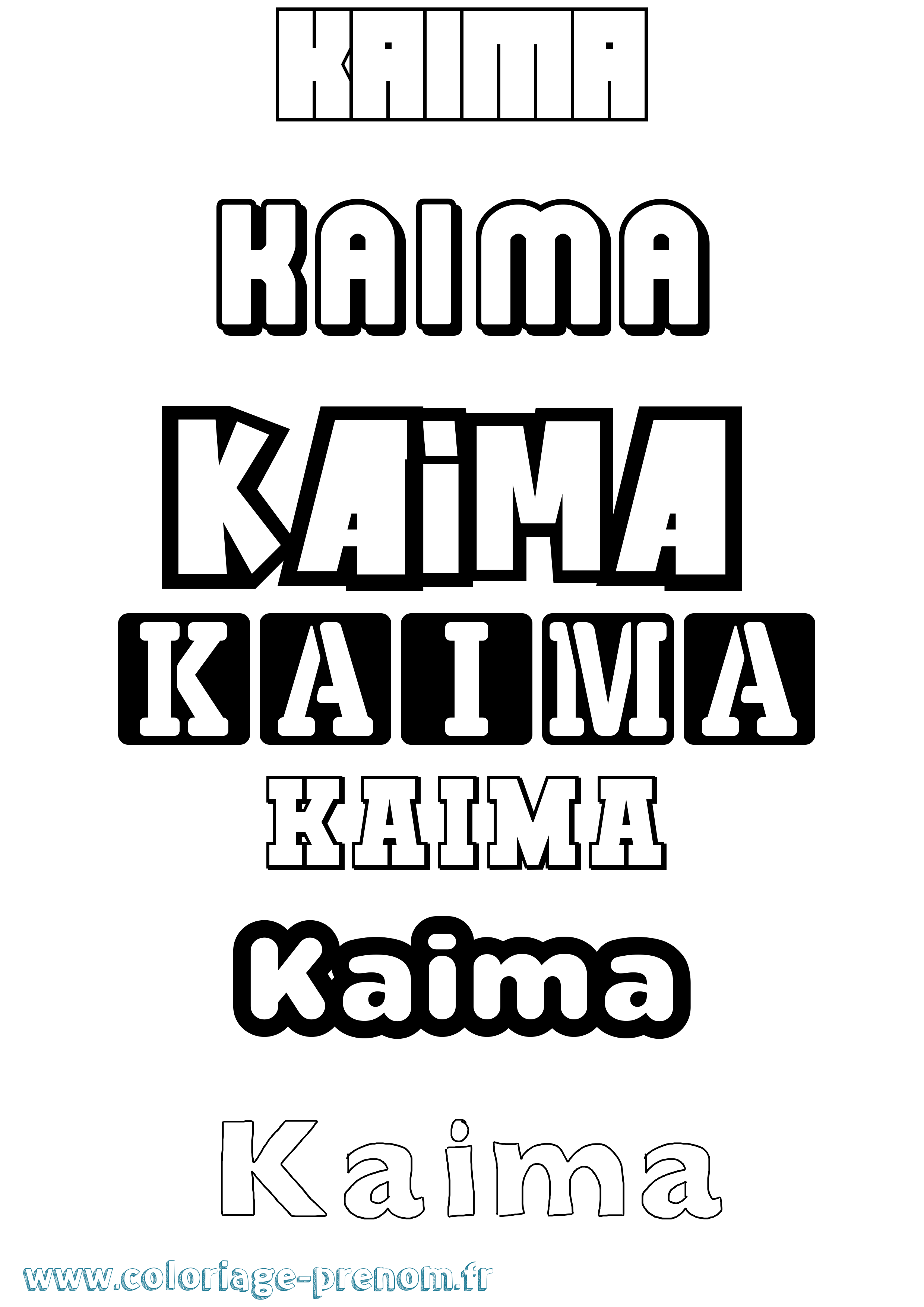 Coloriage Kaima Simple Coloriage prénom Kaima Simple
