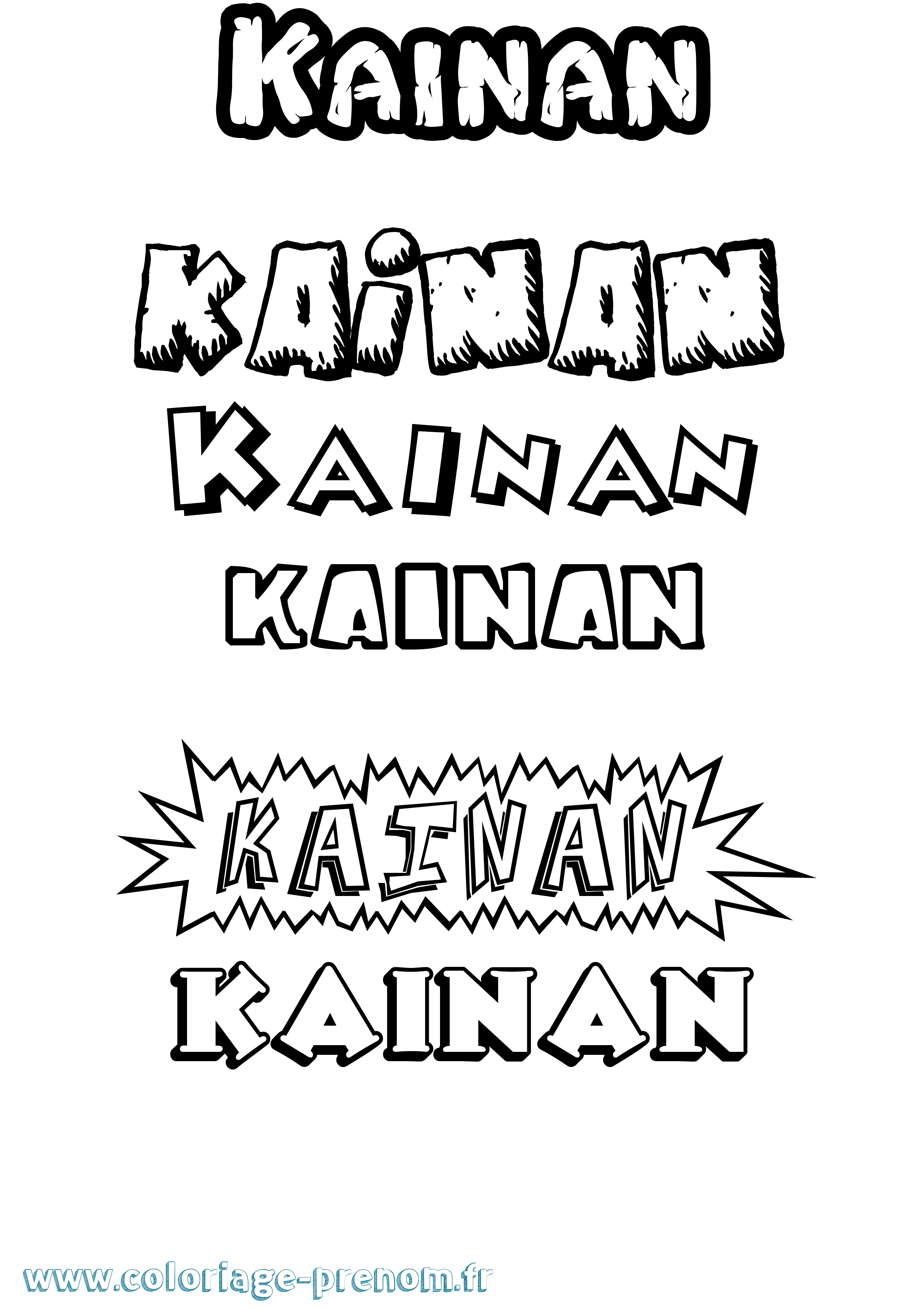 Coloriage Kainan Dessin Animé Coloriage prénom Kainan Dessin Animé