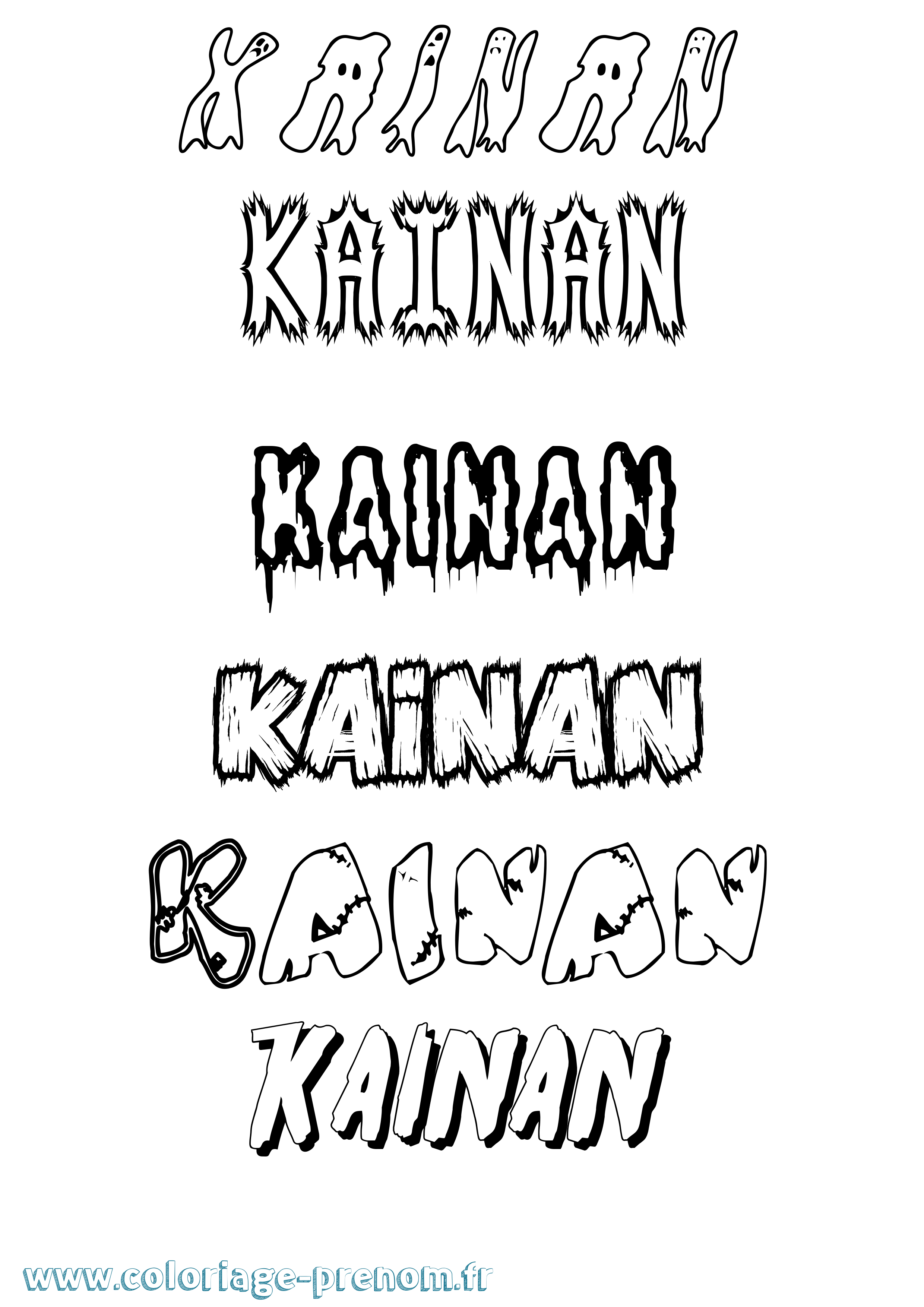 Coloriage Kainan Frisson Coloriage prénom Kainan Frisson