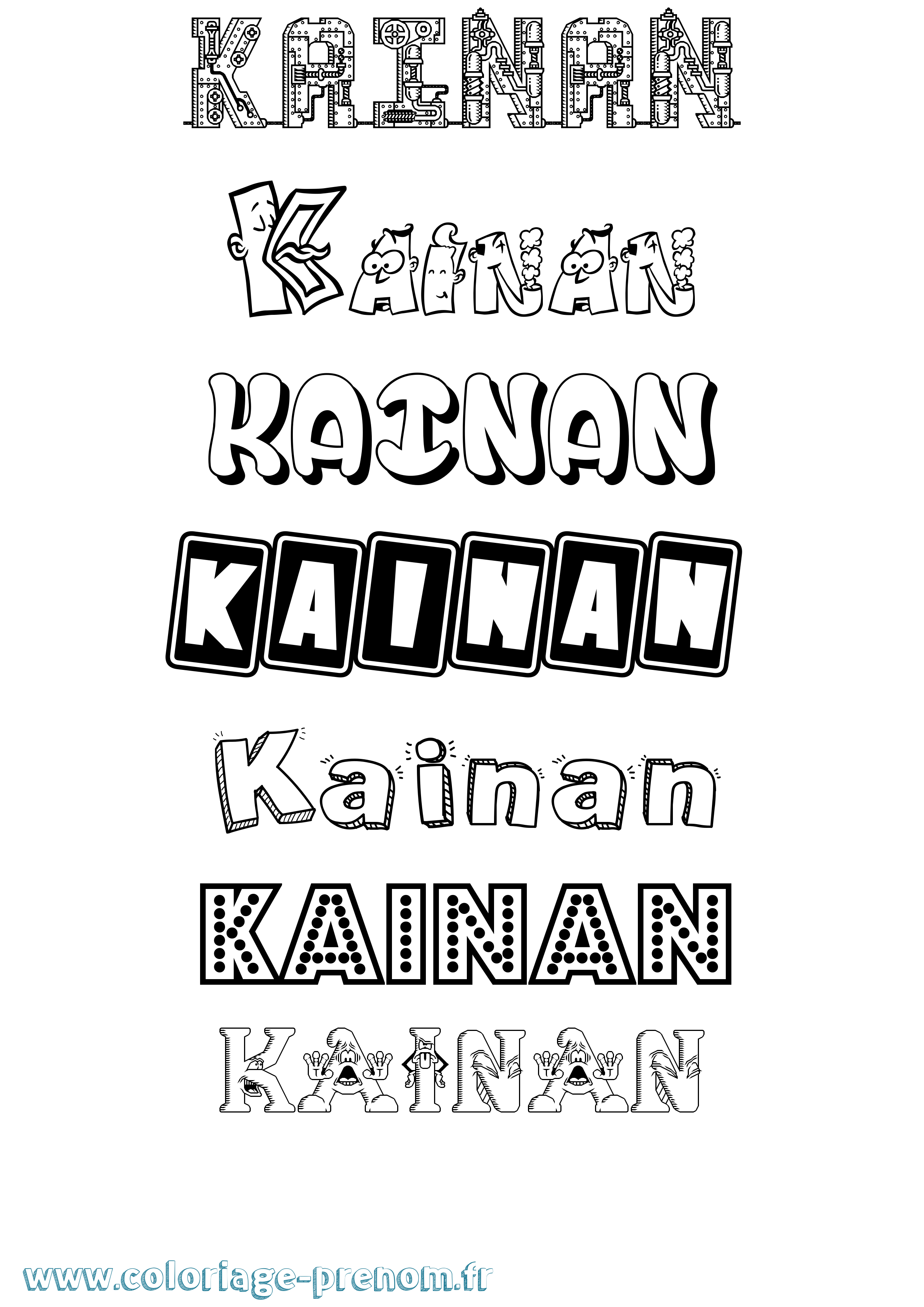 Coloriage Kainan Fun Coloriage prénom Kainan Fun