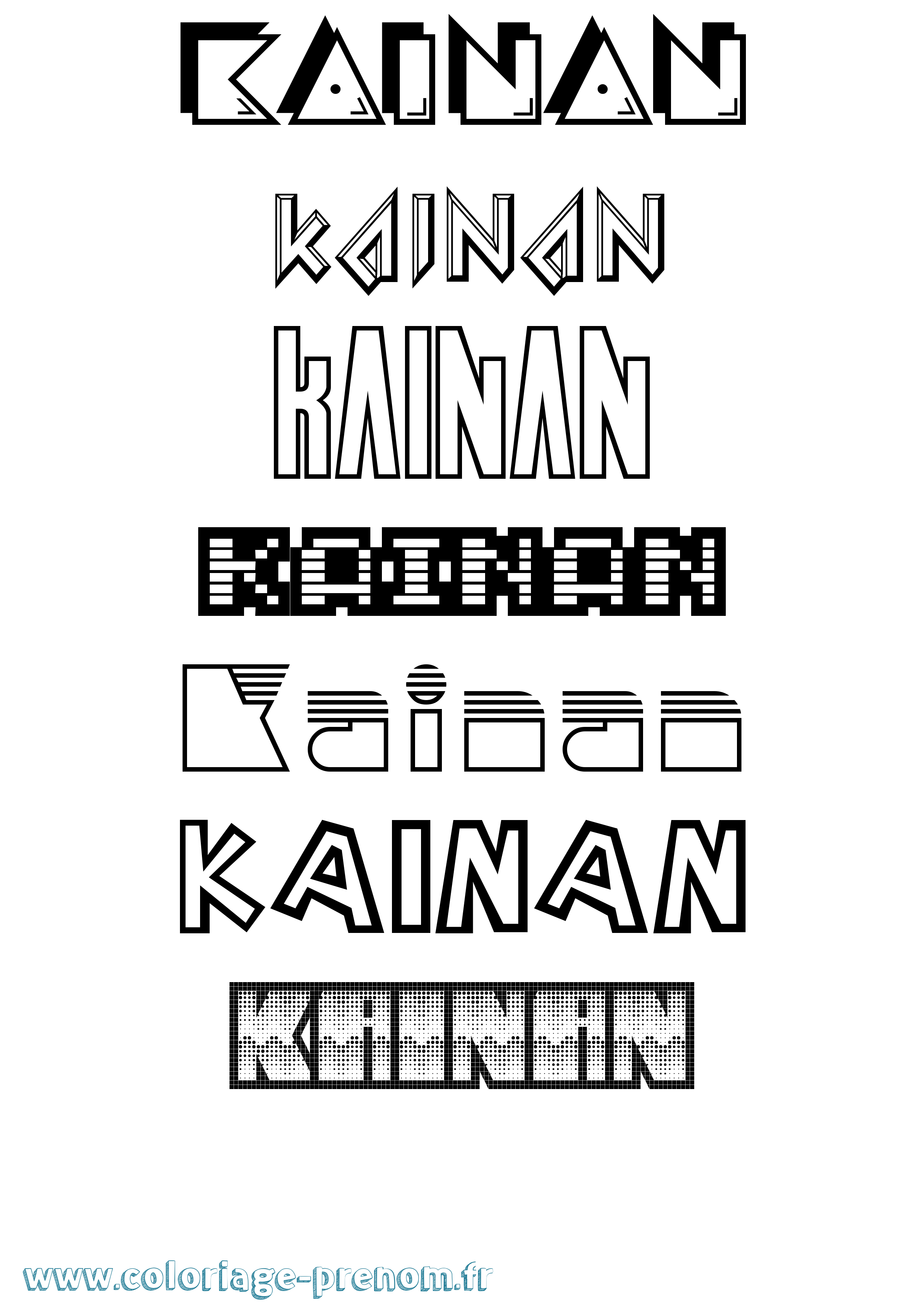 Coloriage Kainan Jeux Vidéos Coloriage prénom Kainan Jeux Vidéos
