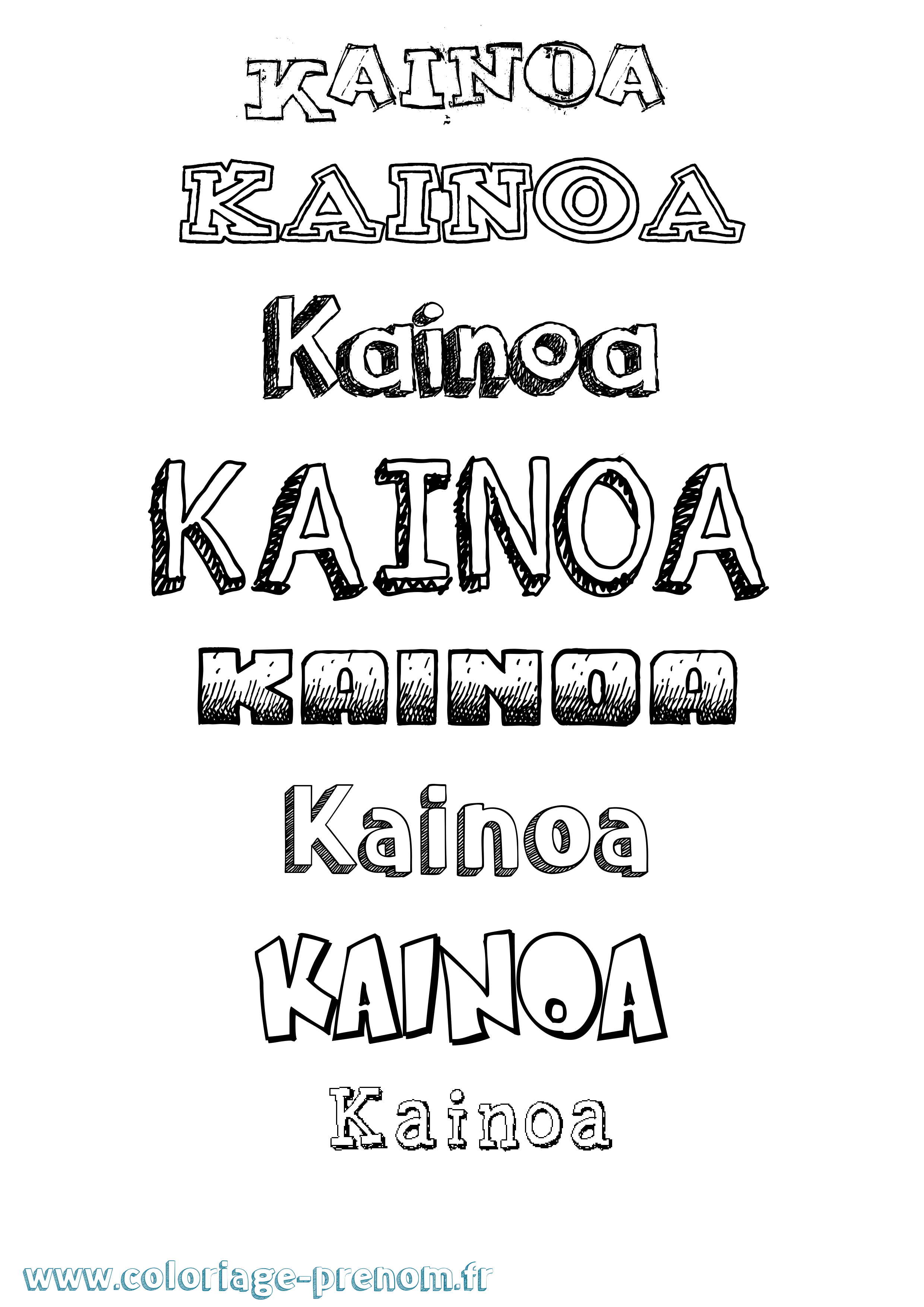 Coloriage Kainoa Dessiné Coloriage prénom Kainoa Dessiné
