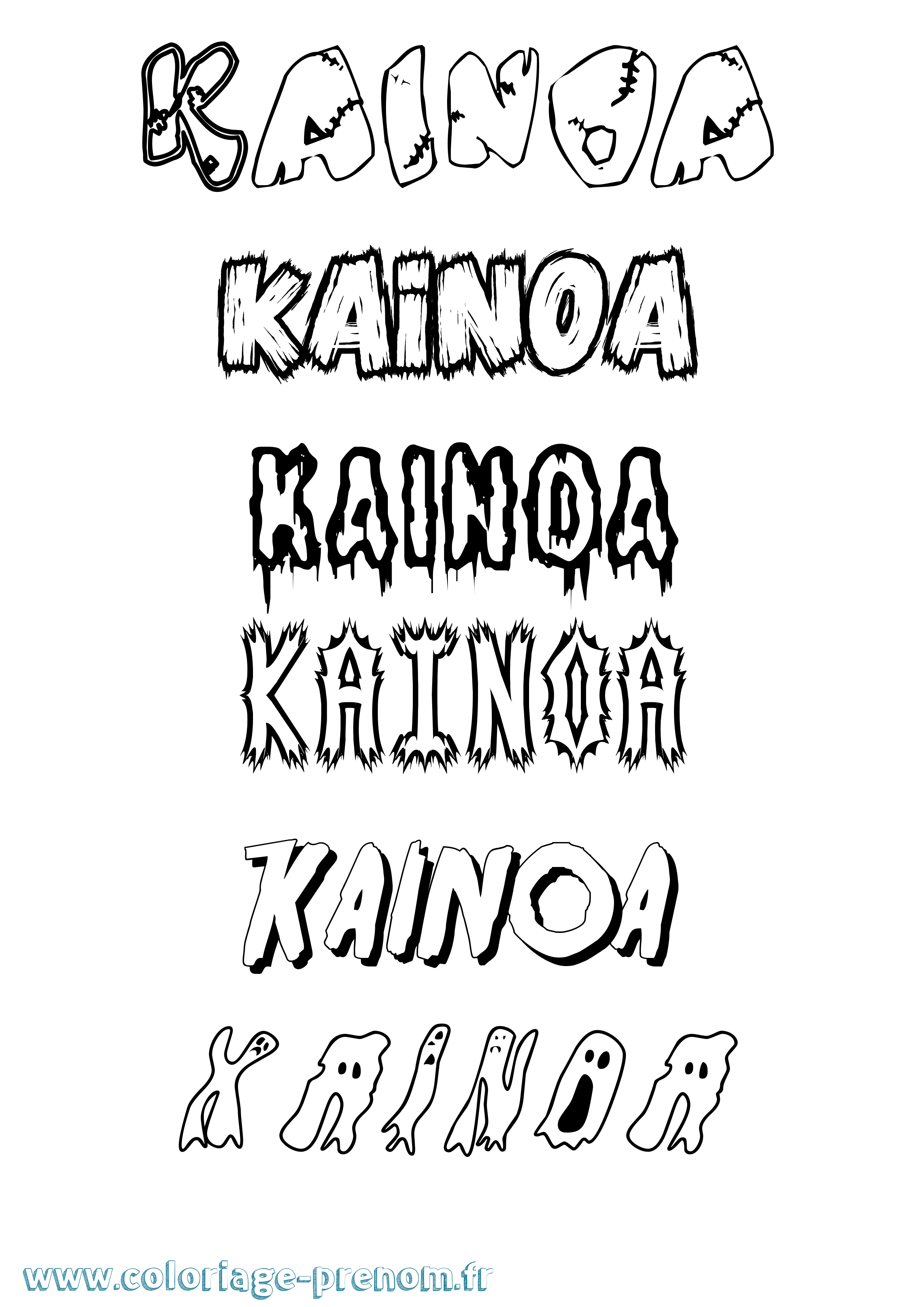 Coloriage Kainoa Frisson Coloriage prénom Kainoa Frisson