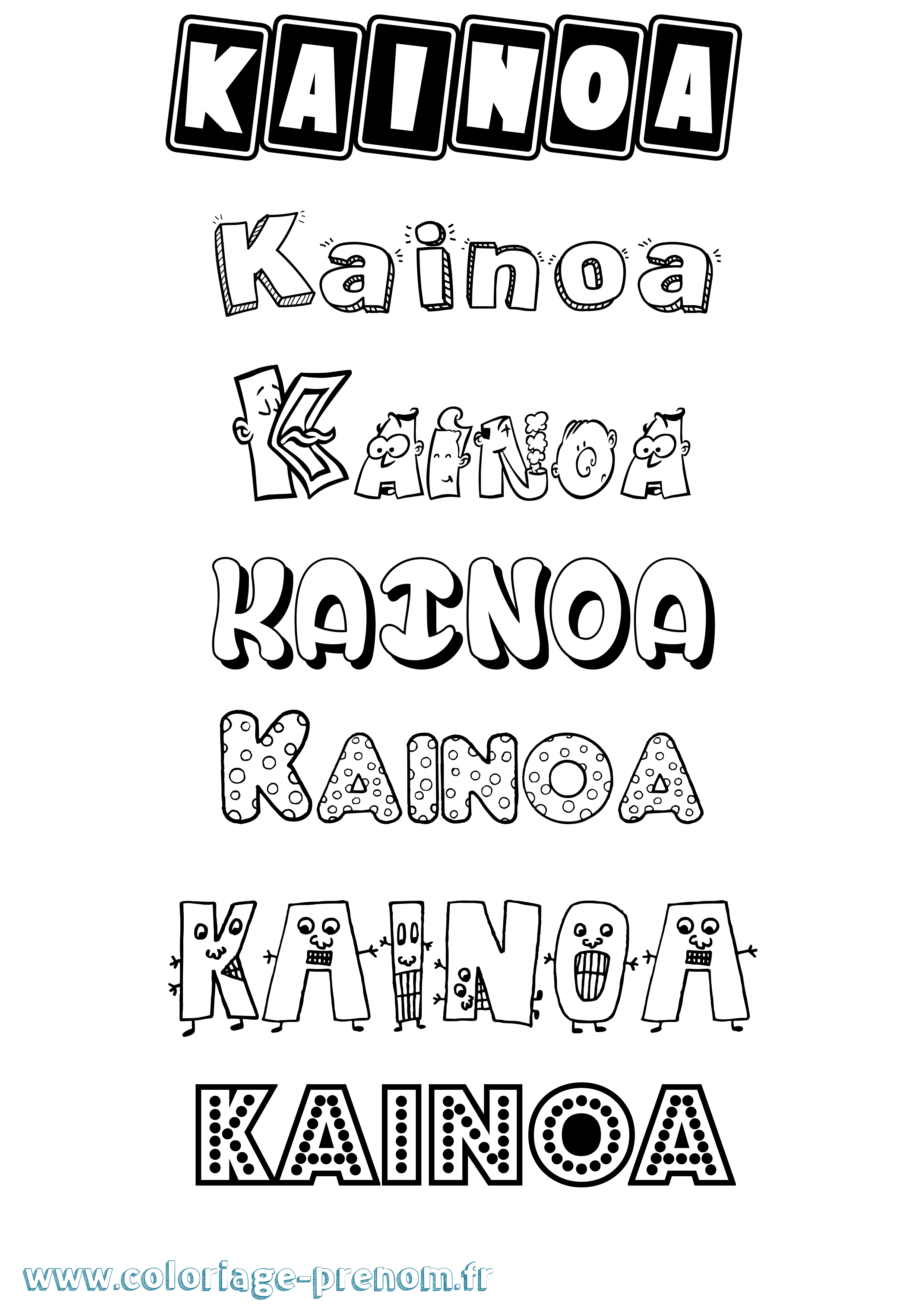 Coloriage Kainoa Fun Coloriage prénom Kainoa Fun