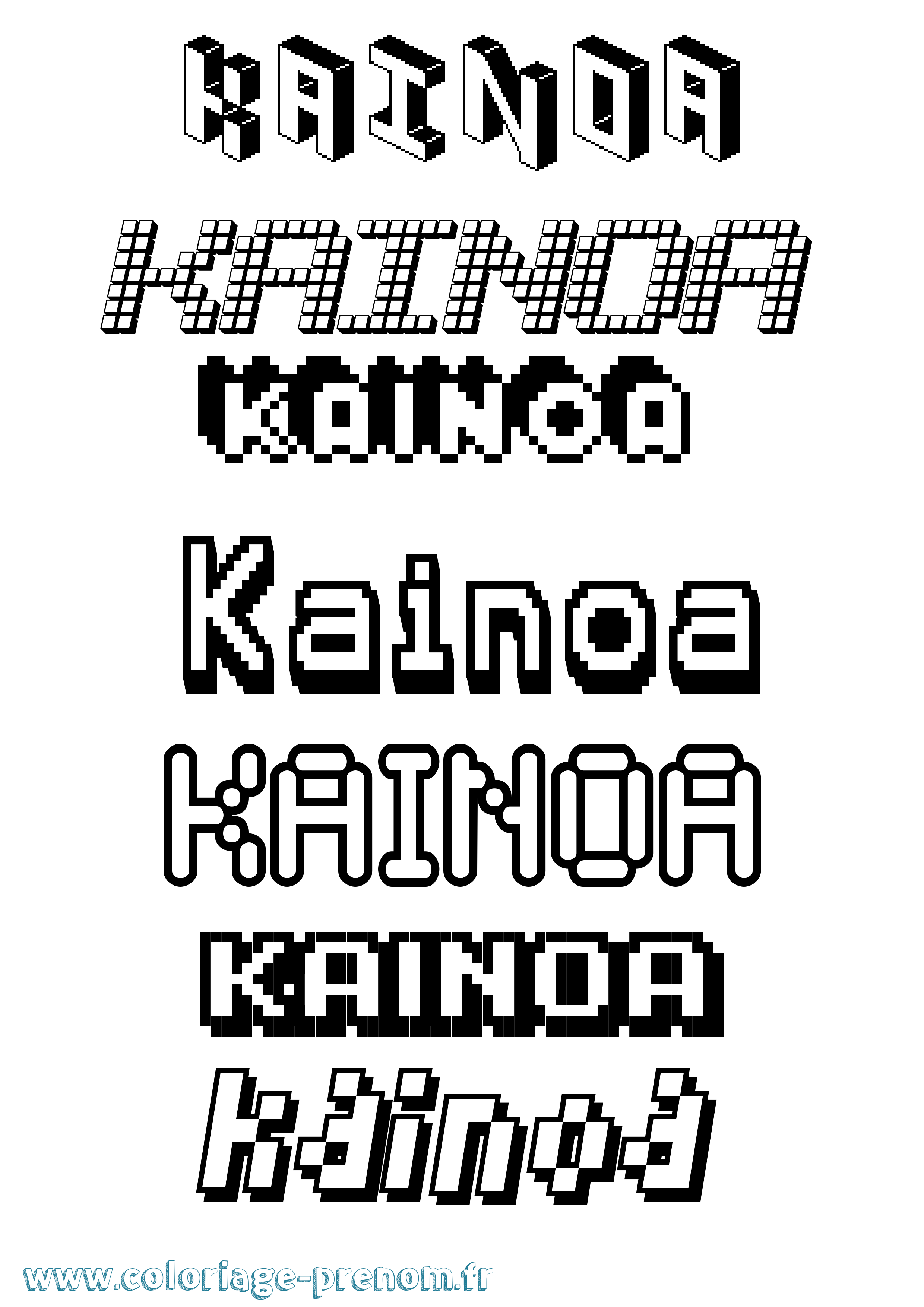 Coloriage Kainoa Pixel Coloriage prénom Kainoa Pixel