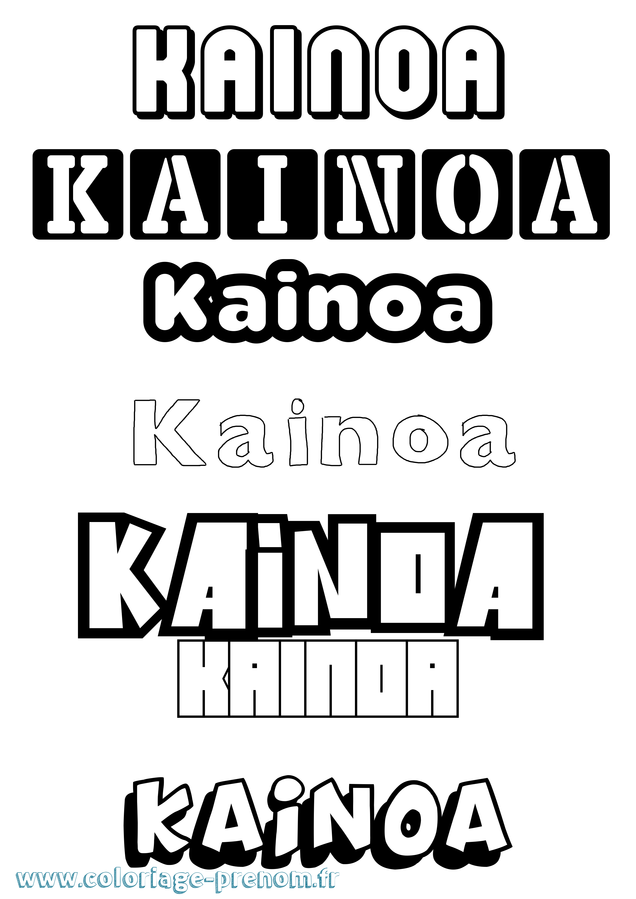 Coloriage Kainoa Simple Coloriage prénom Kainoa Simple