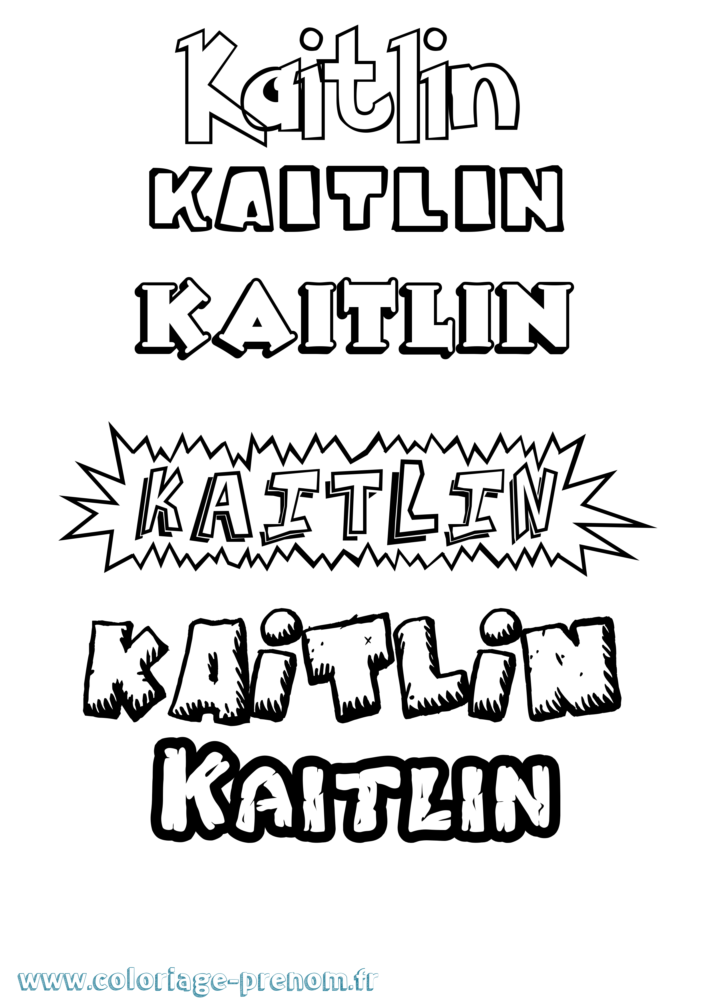 Coloriage Kaitlin Dessin Animé Coloriage prénom Kaitlin Dessin Animé