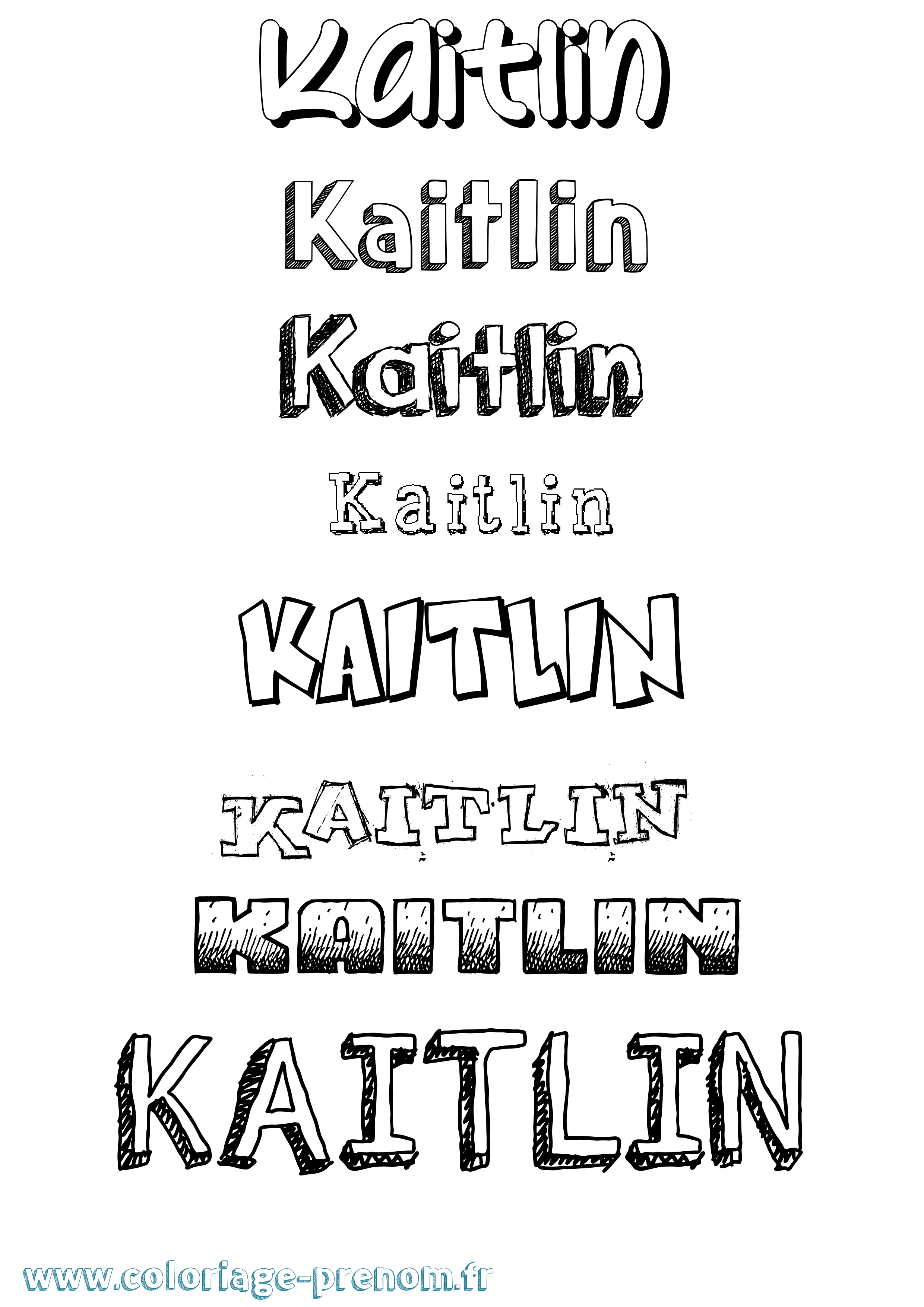 Coloriage Kaitlin Dessiné Coloriage prénom Kaitlin Dessiné