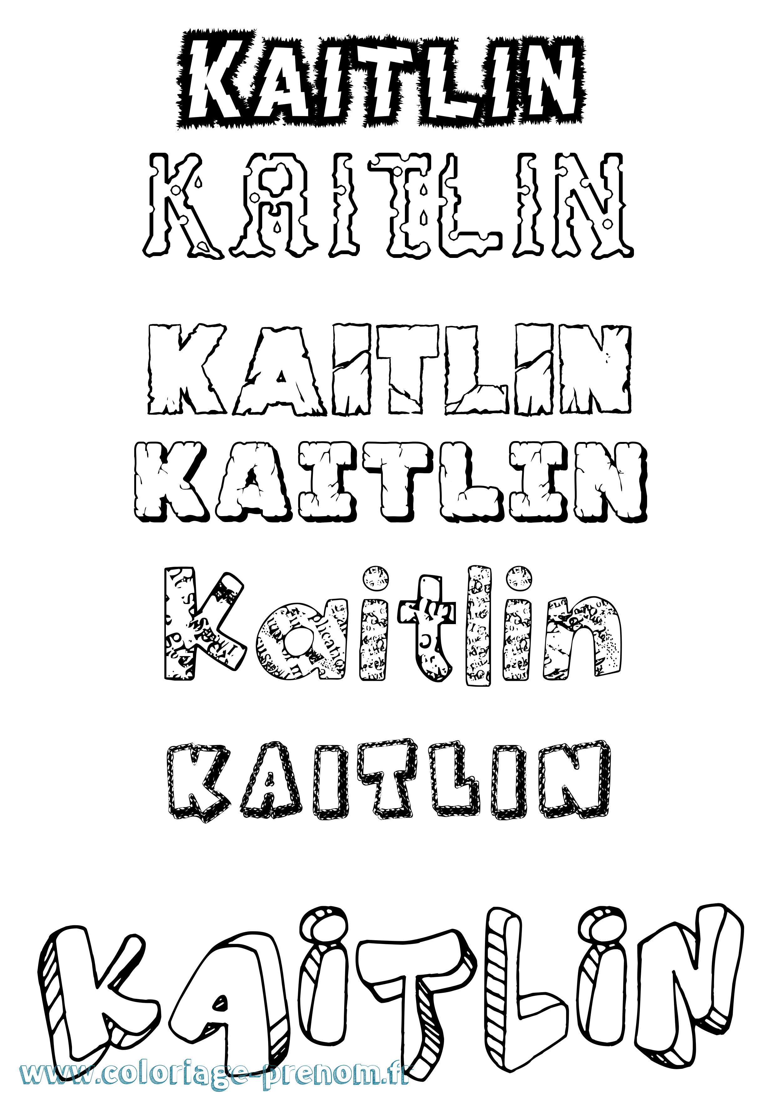 Coloriage Kaitlin Destructuré Coloriage prénom Kaitlin Destructuré