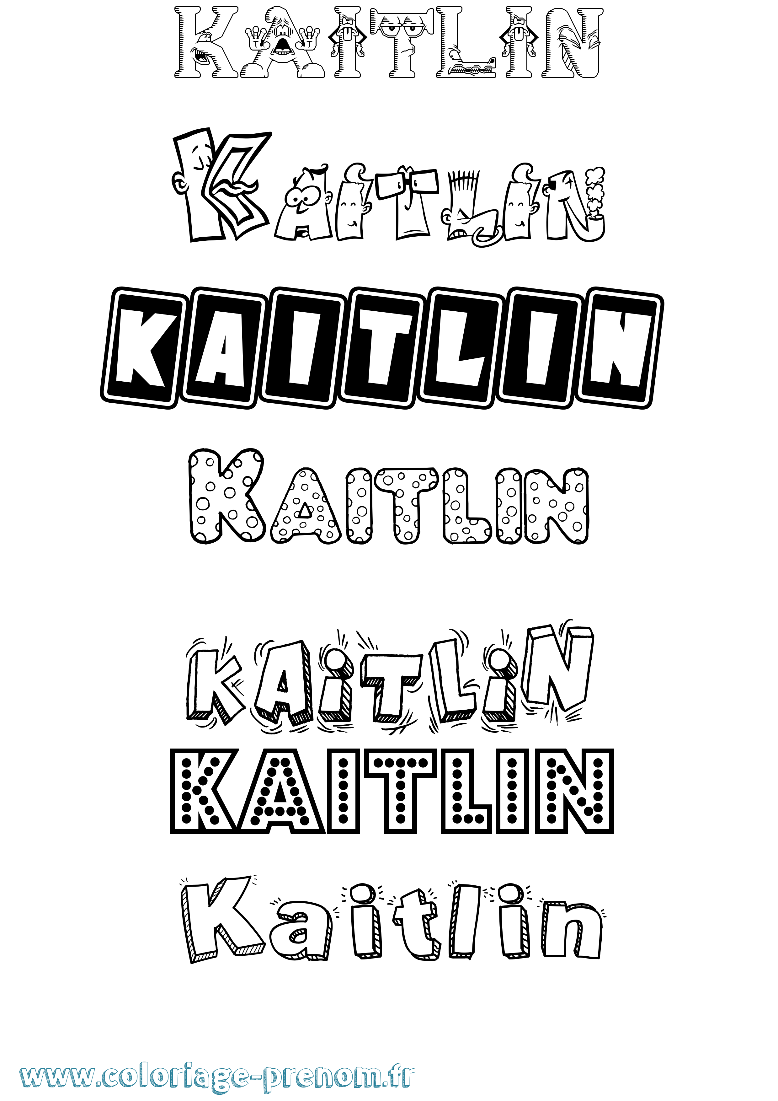 Coloriage Kaitlin Fun Coloriage prénom Kaitlin Fun