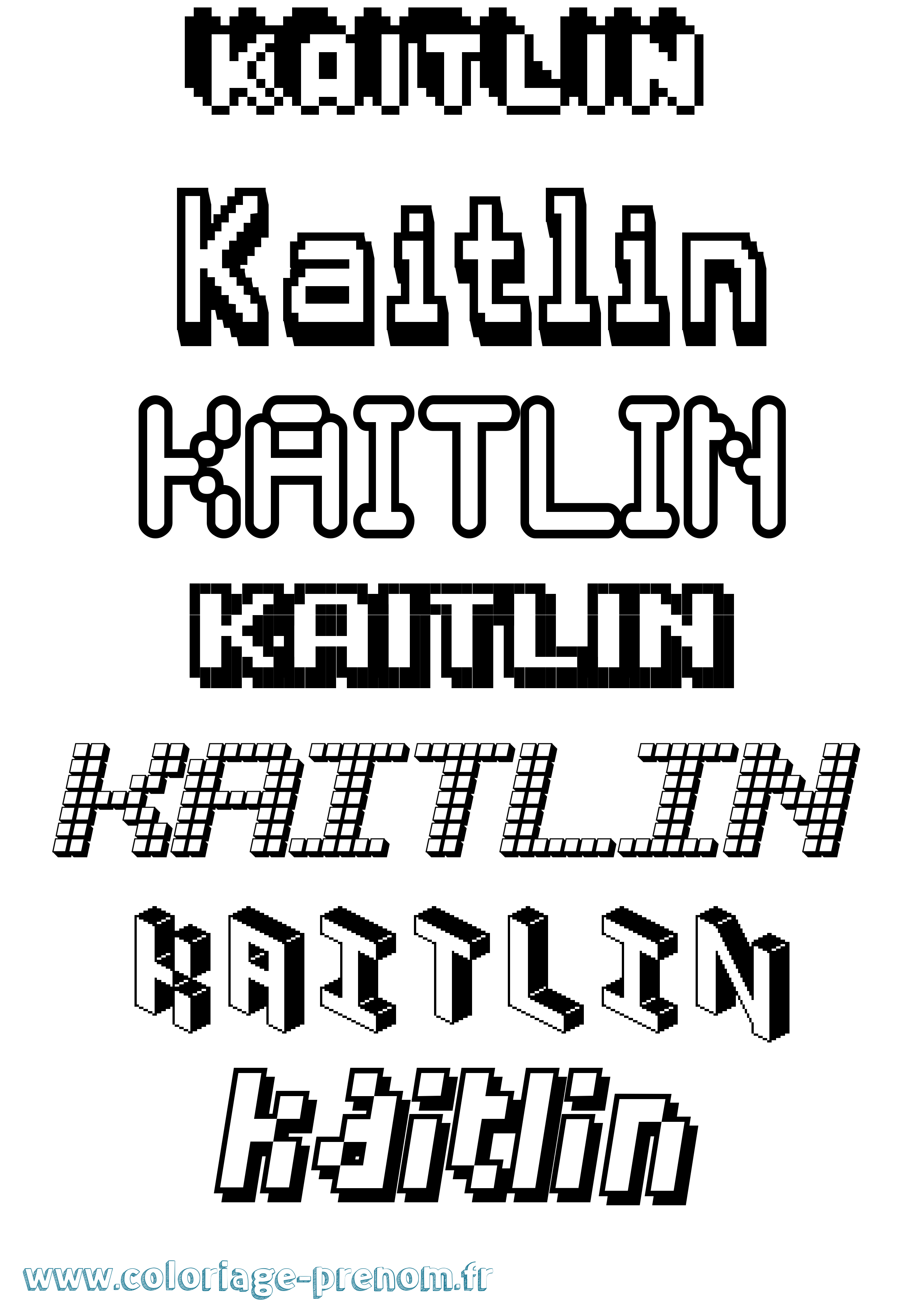 Coloriage Kaitlin Pixel Coloriage prénom Kaitlin Pixel