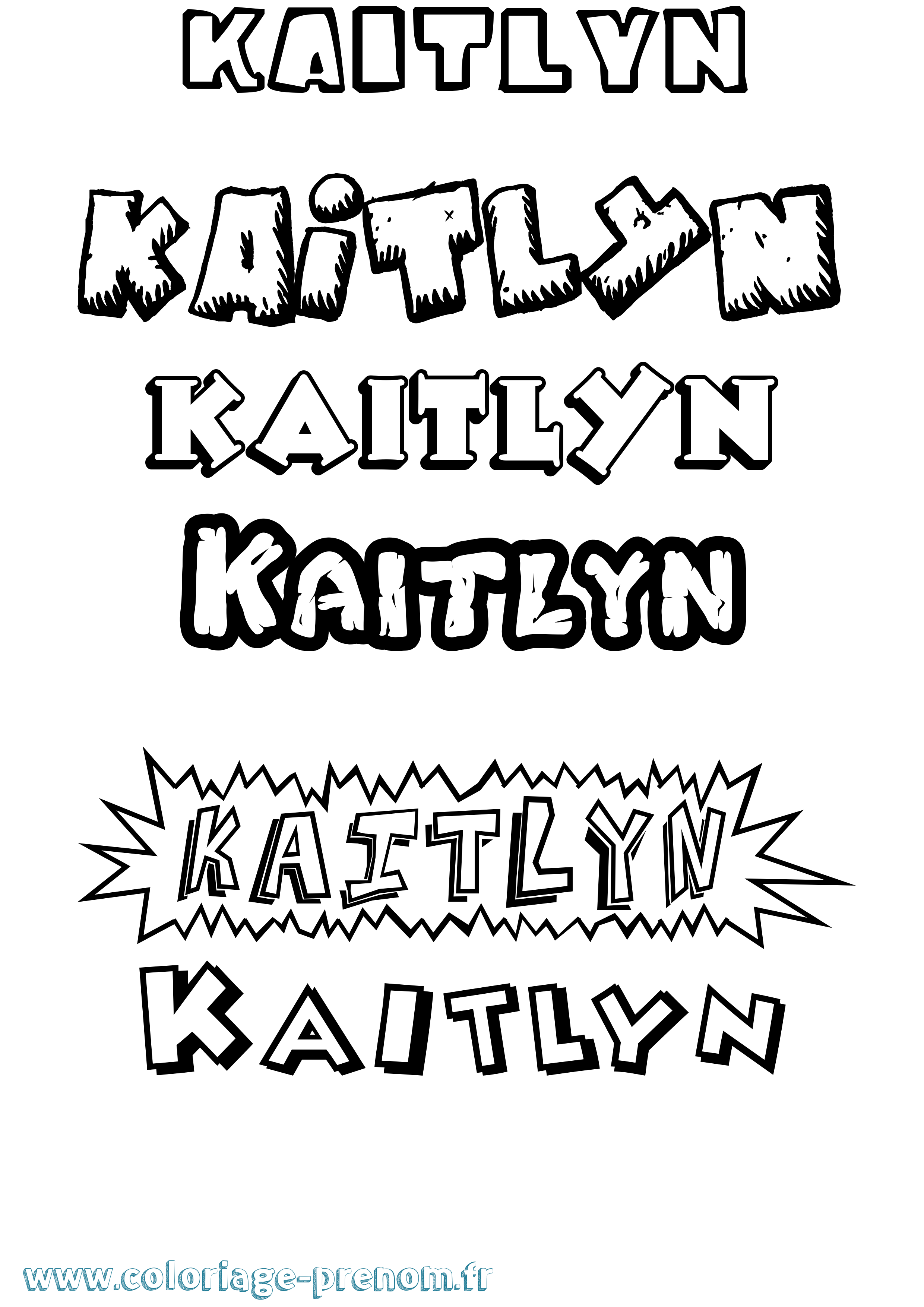 Coloriage Kaitlyn Dessin Animé Coloriage prénom Kaitlyn Dessin Animé