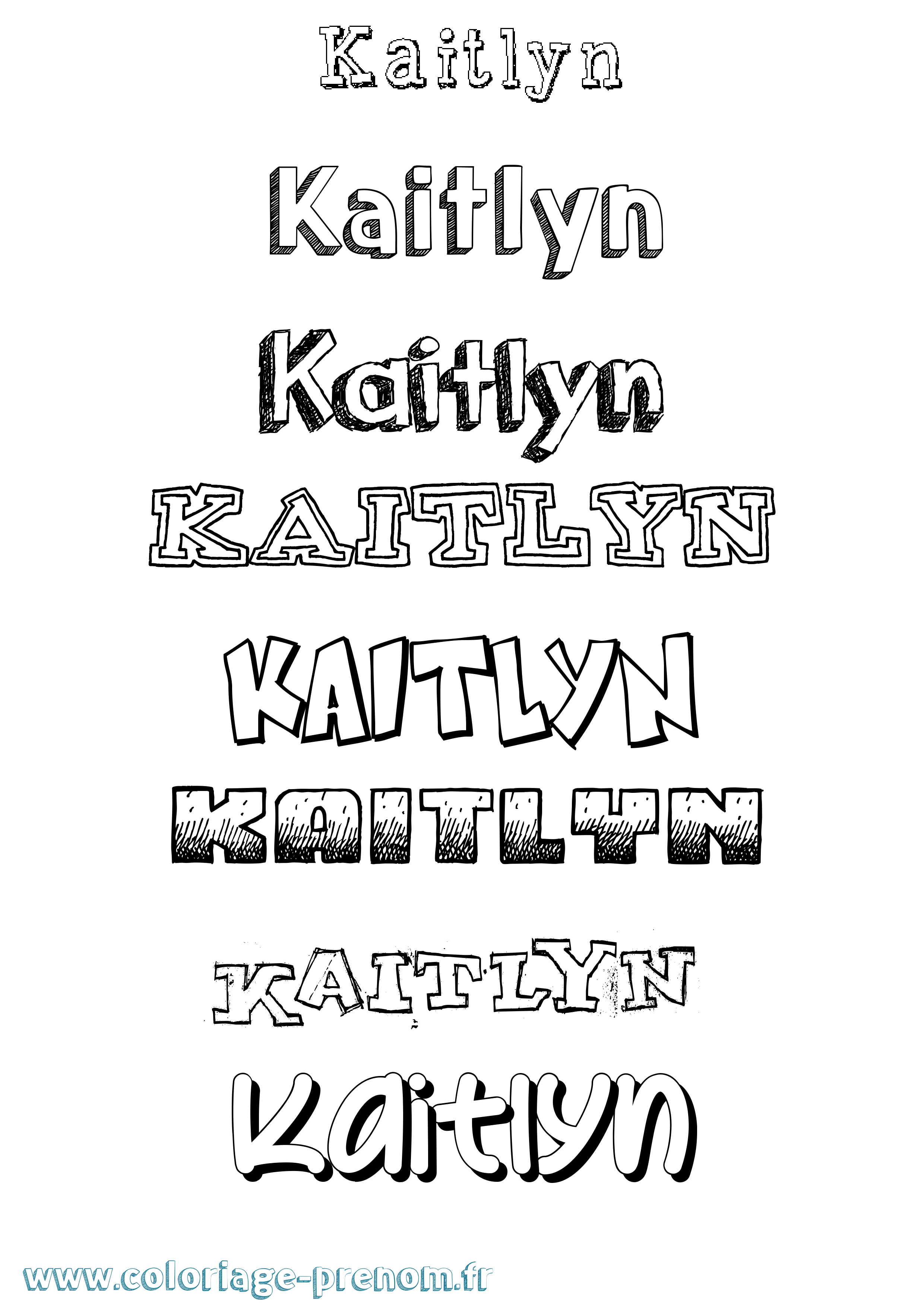 Coloriage Kaitlyn Dessiné Coloriage prénom Kaitlyn Dessiné