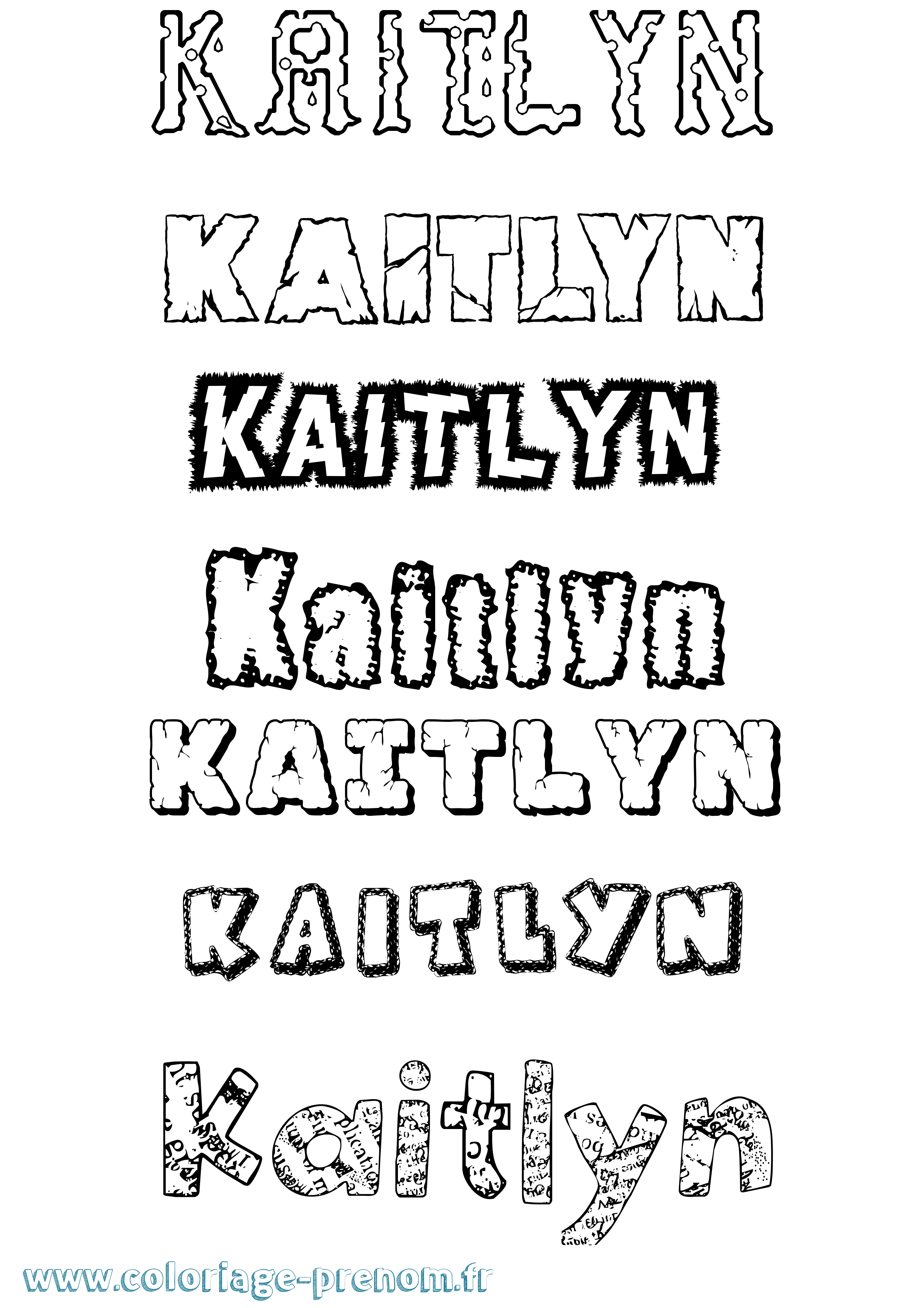 Coloriage Kaitlyn Destructuré Coloriage prénom Kaitlyn Destructuré