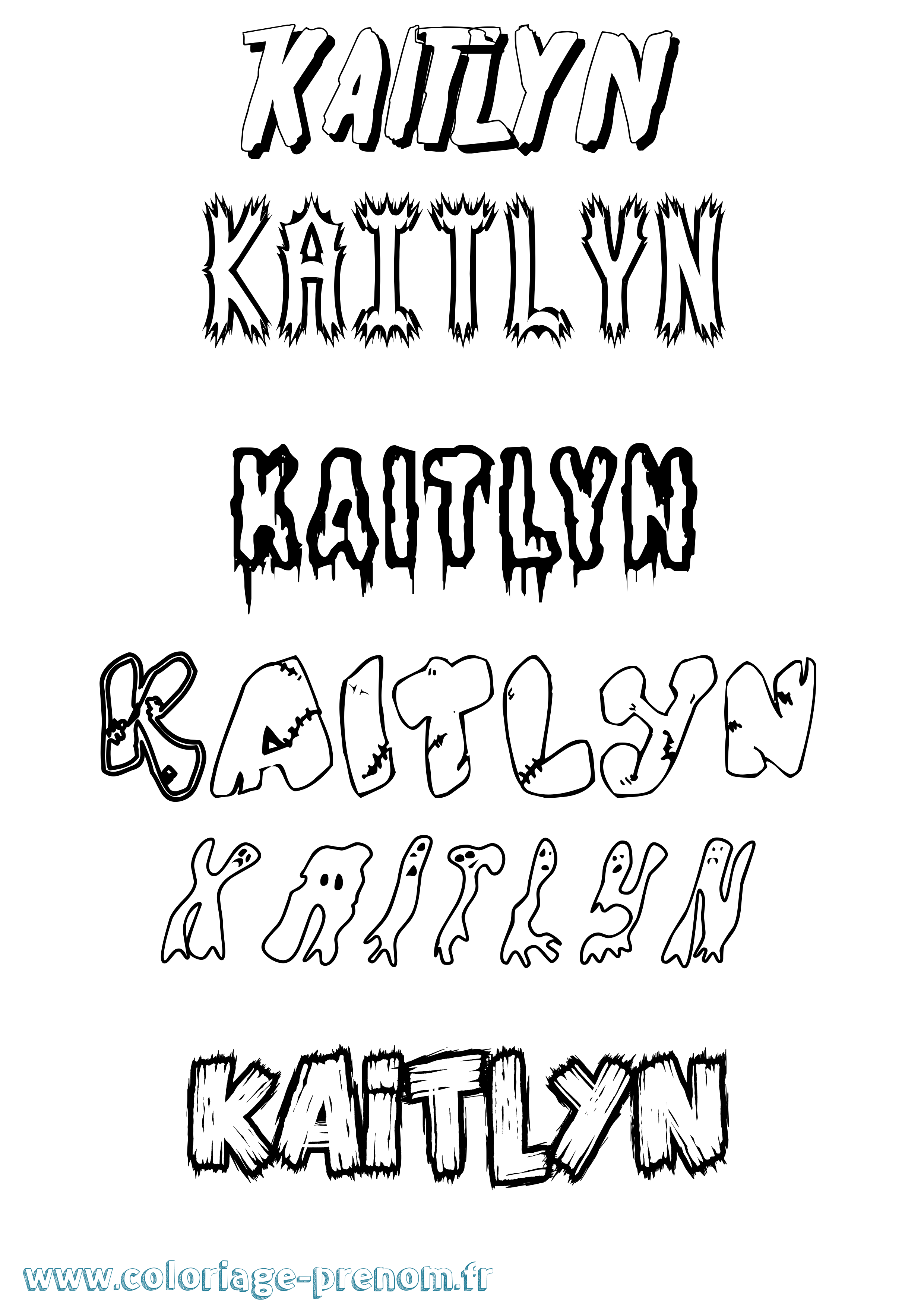Coloriage Kaitlyn Frisson Coloriage prénom Kaitlyn Frisson