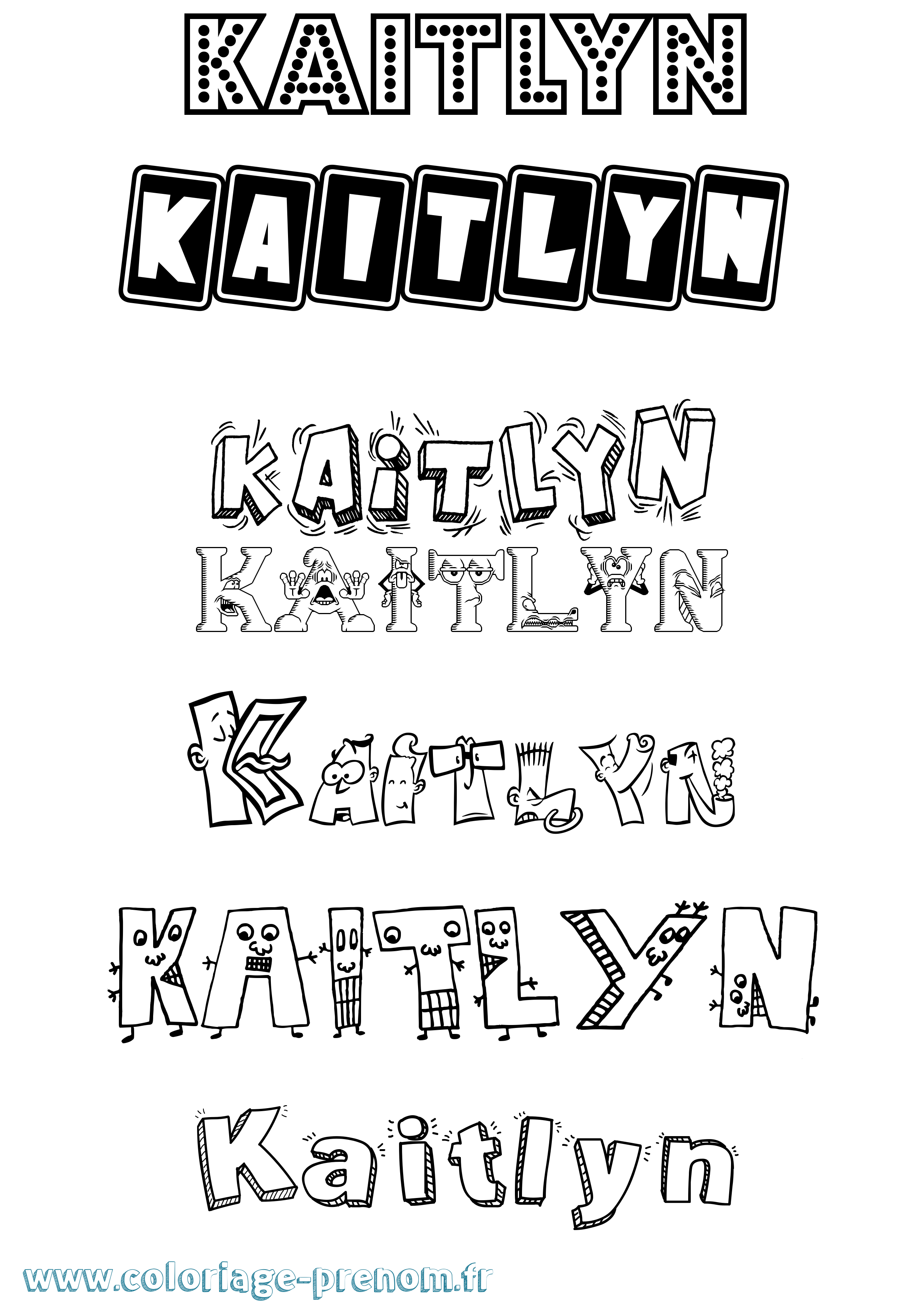 Coloriage Kaitlyn Fun Coloriage prénom Kaitlyn Fun