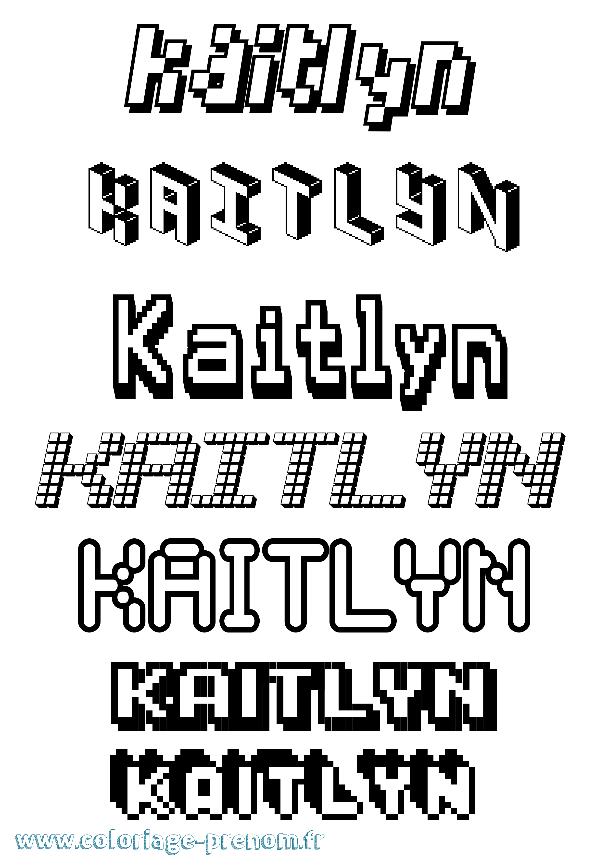 Coloriage Kaitlyn Pixel Coloriage prénom Kaitlyn Pixel
