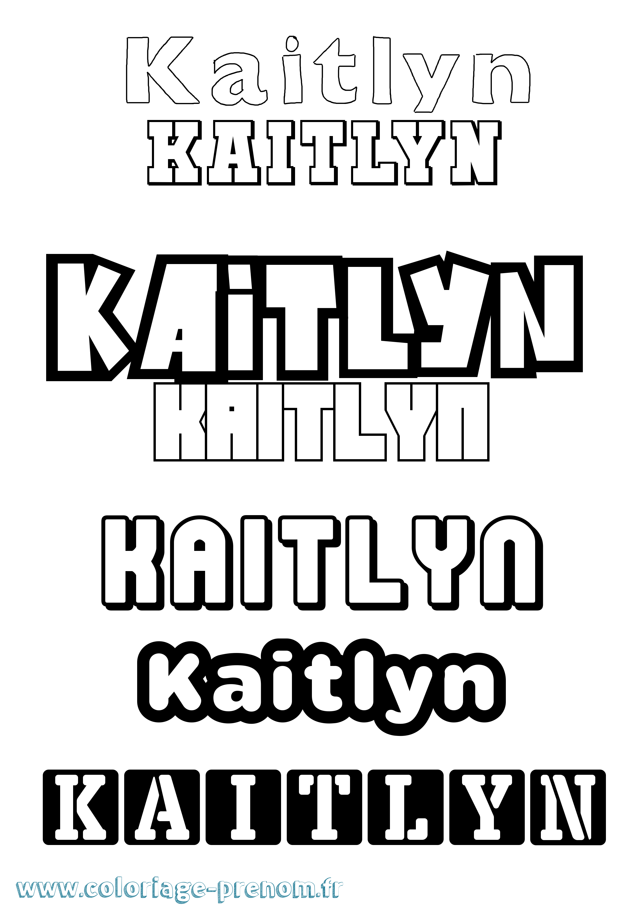 Coloriage Kaitlyn Simple Coloriage prénom Kaitlyn Simple