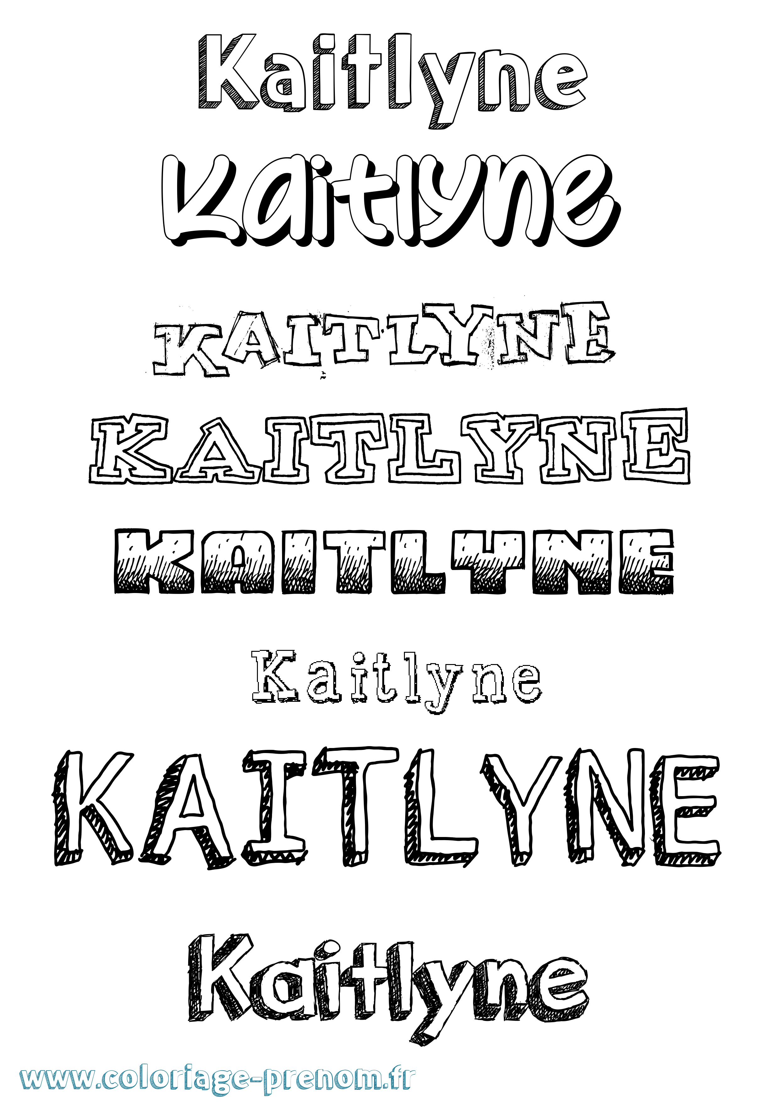 Coloriage Kaitlyne Dessiné Coloriage prénom Kaitlyne Dessiné