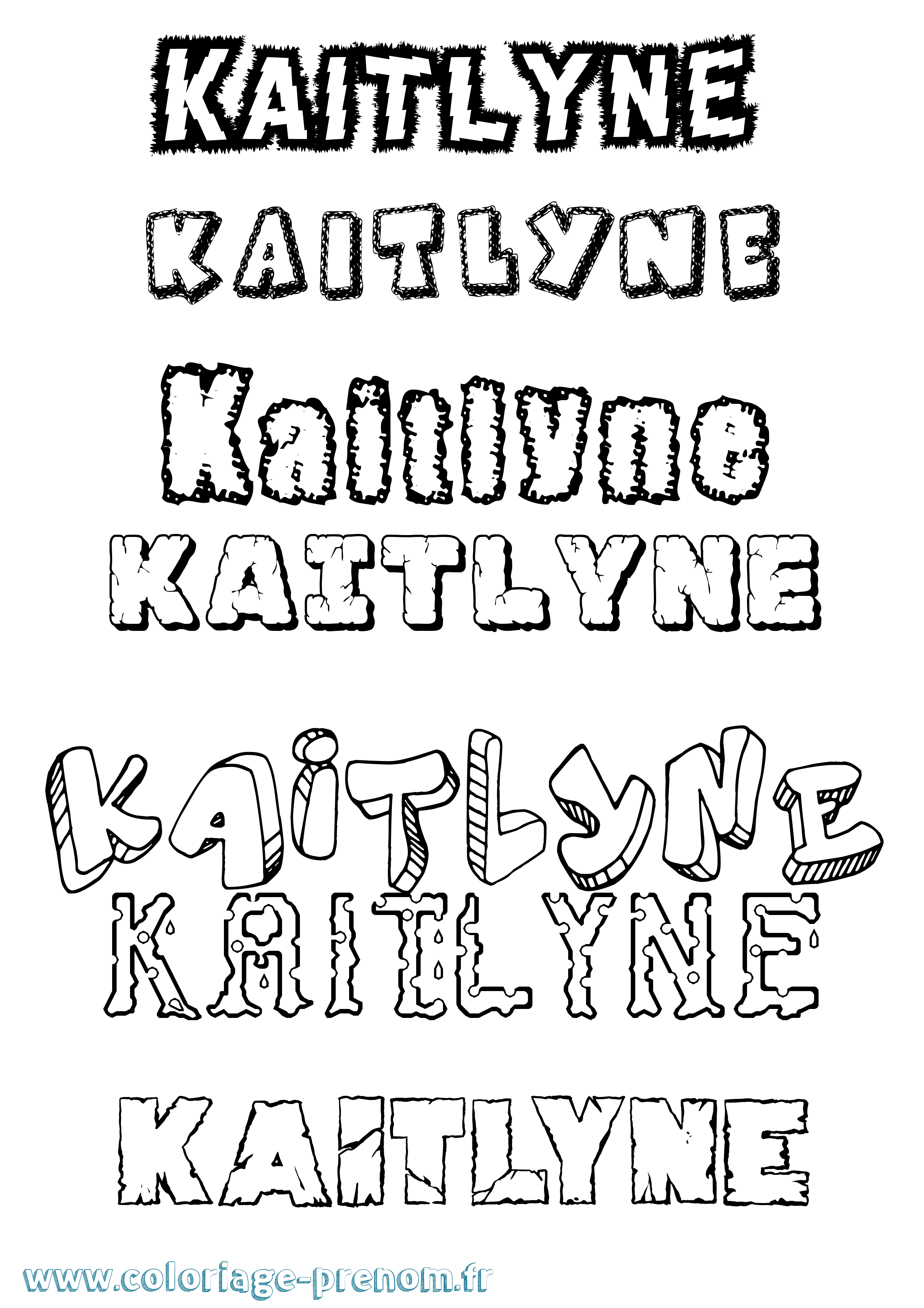 Coloriage Kaitlyne Destructuré Coloriage prénom Kaitlyne Destructuré