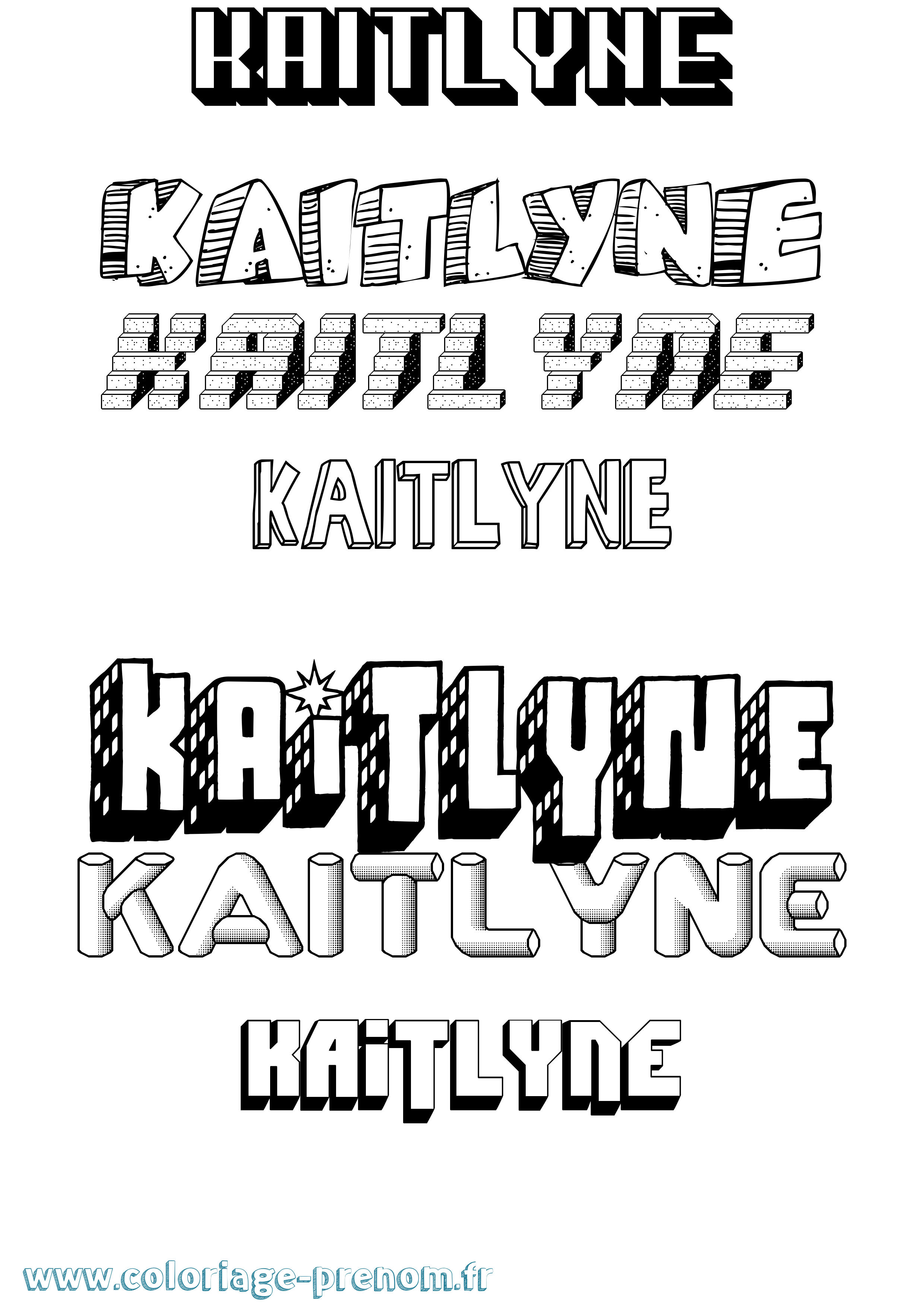 Coloriage Kaitlyne Effet 3D Coloriage prénom Kaitlyne Effet 3D