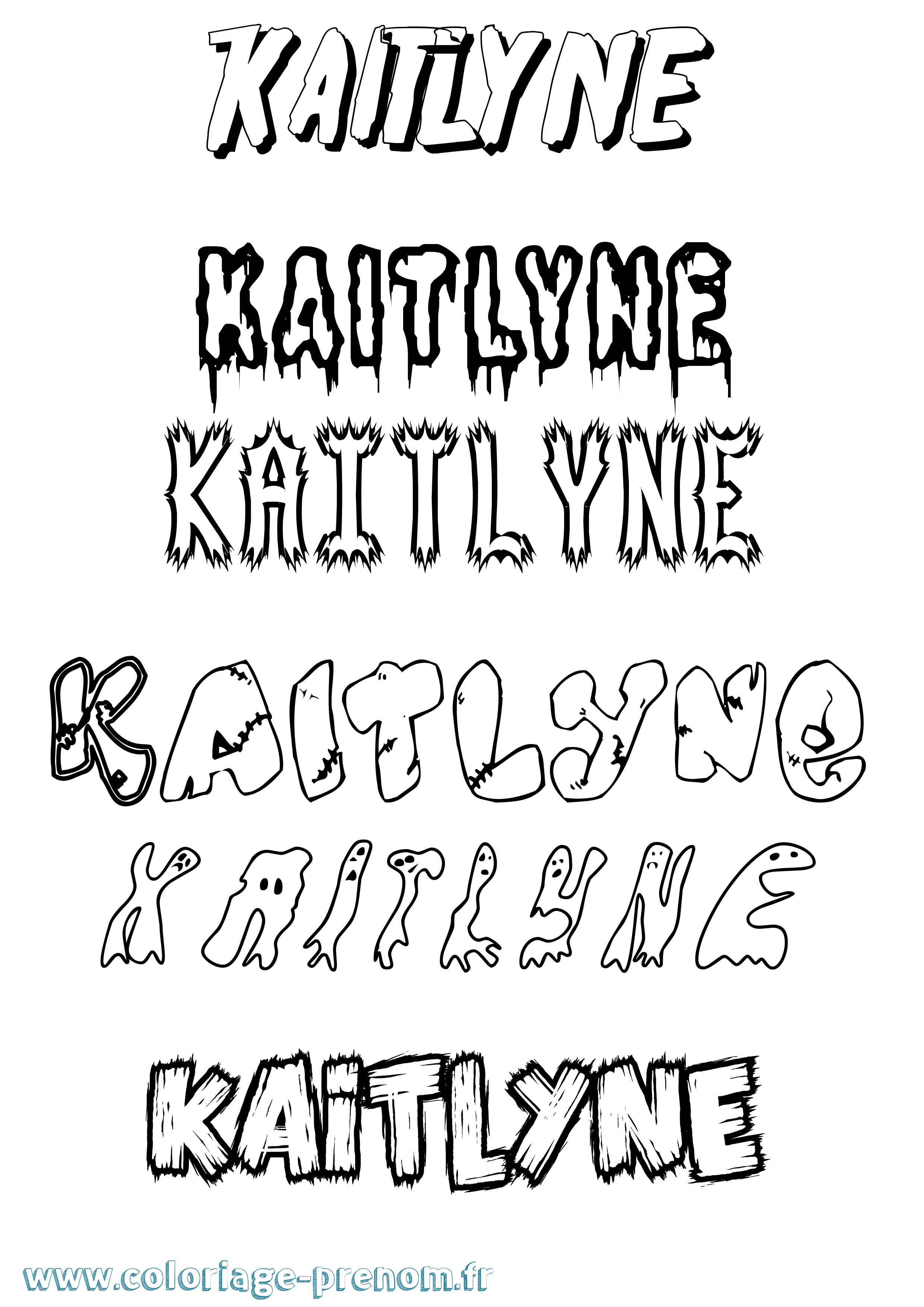 Coloriage Kaitlyne Frisson Coloriage prénom Kaitlyne Frisson
