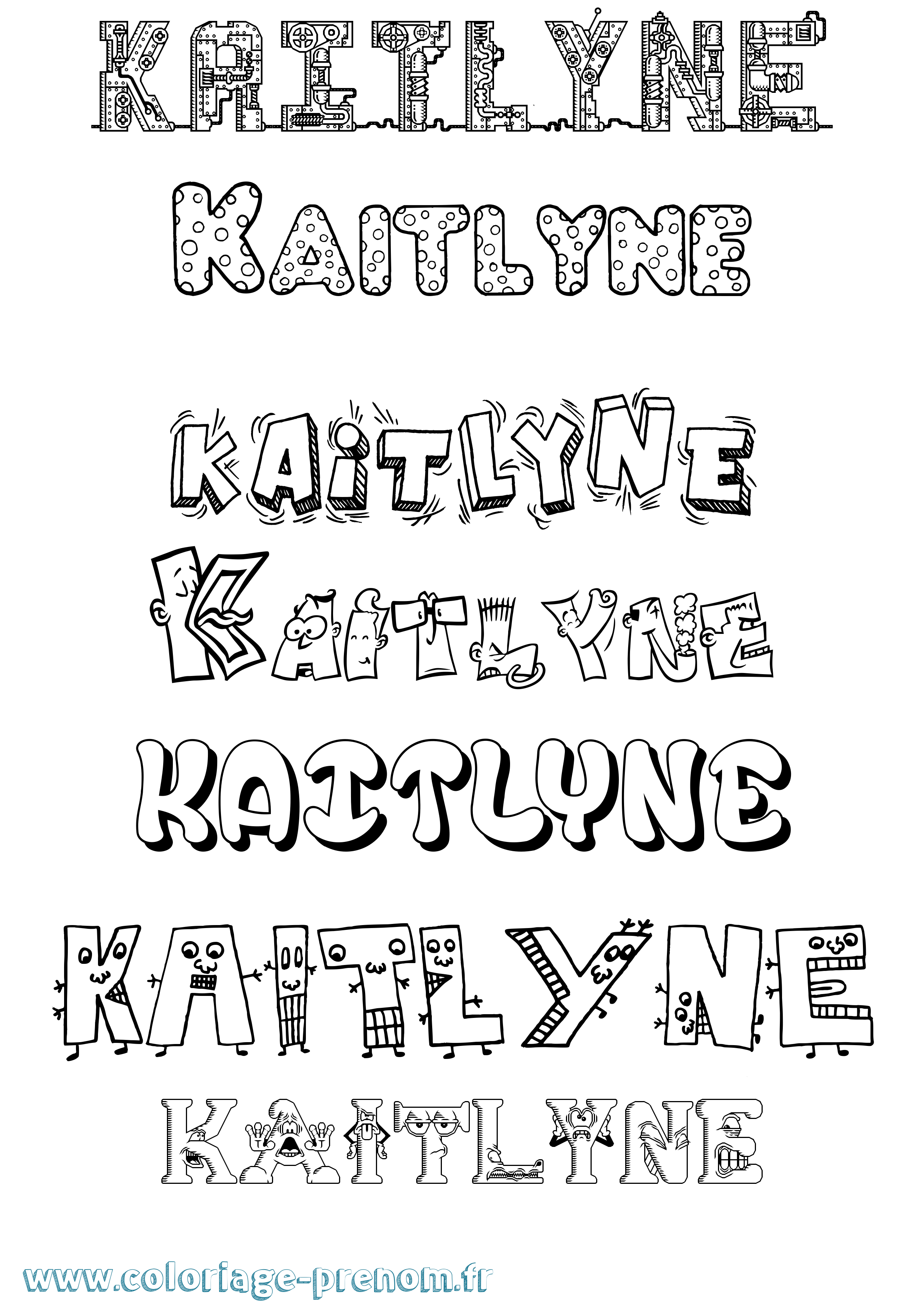 Coloriage Kaitlyne Fun Coloriage prénom Kaitlyne Fun